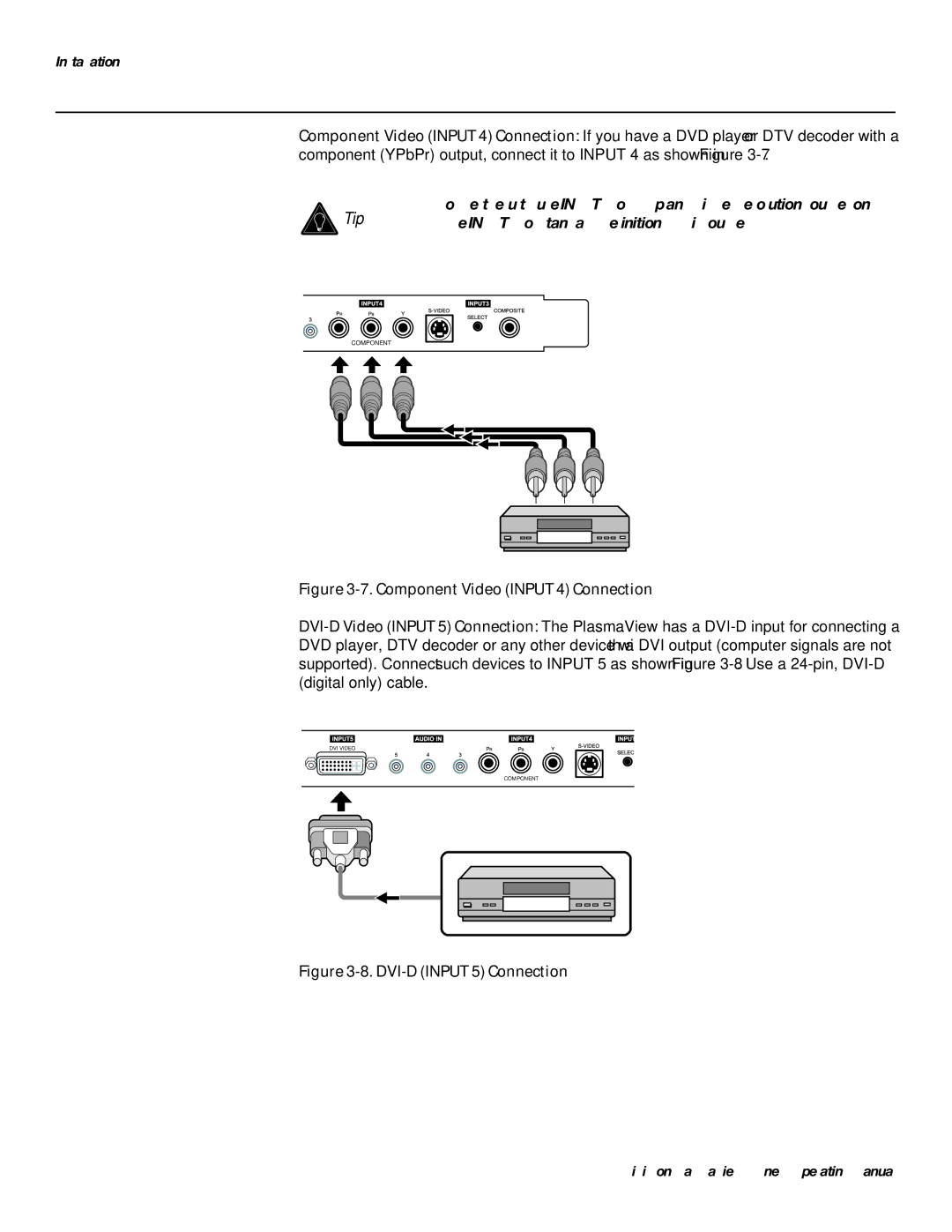 Vidikron VP-6000a, VP-4200a, VP-5000a manual Component Video Input 4 Connection 