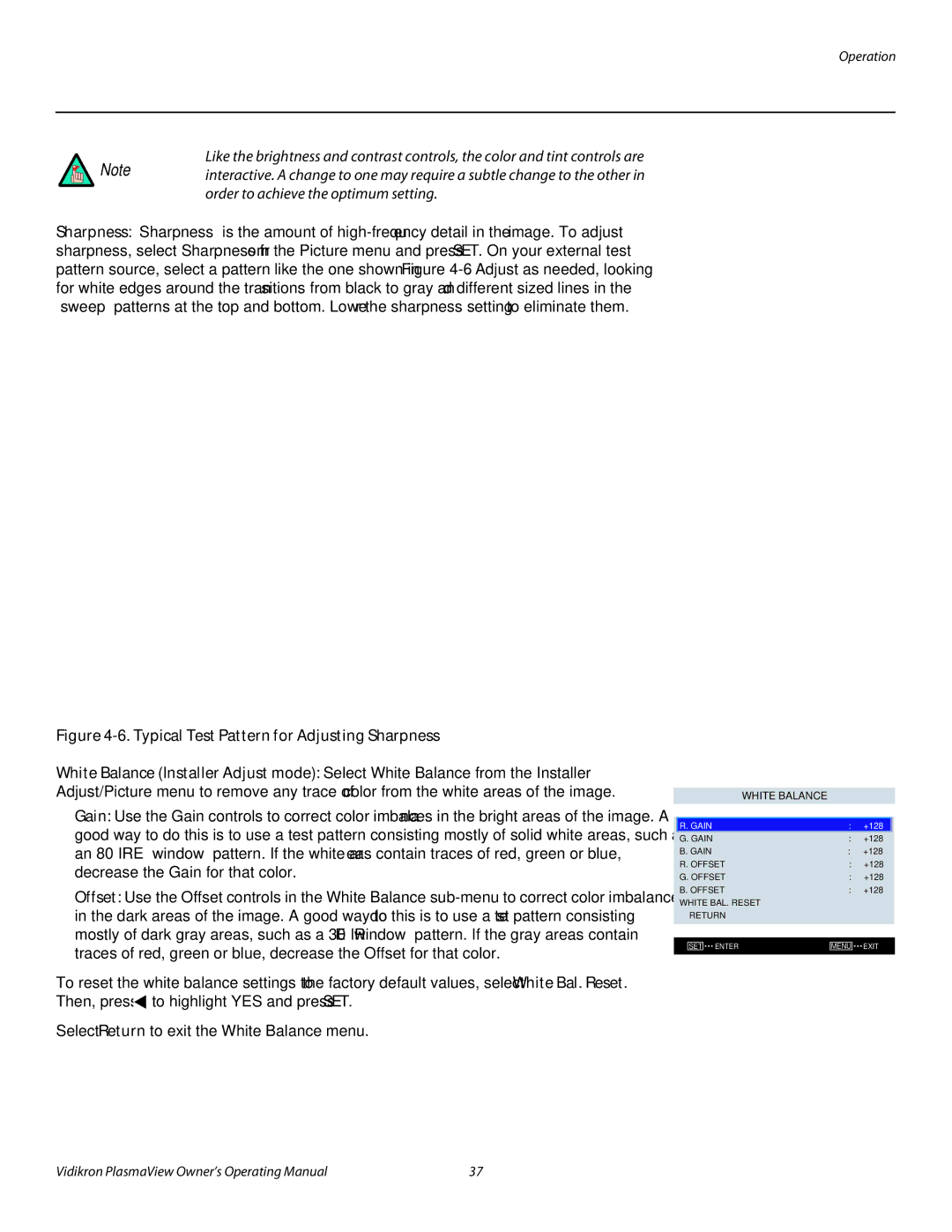 Vidikron VP-6000a, VP-4200a, VP-5000a manual Typical Test Pattern for Adjusting Sharpness 