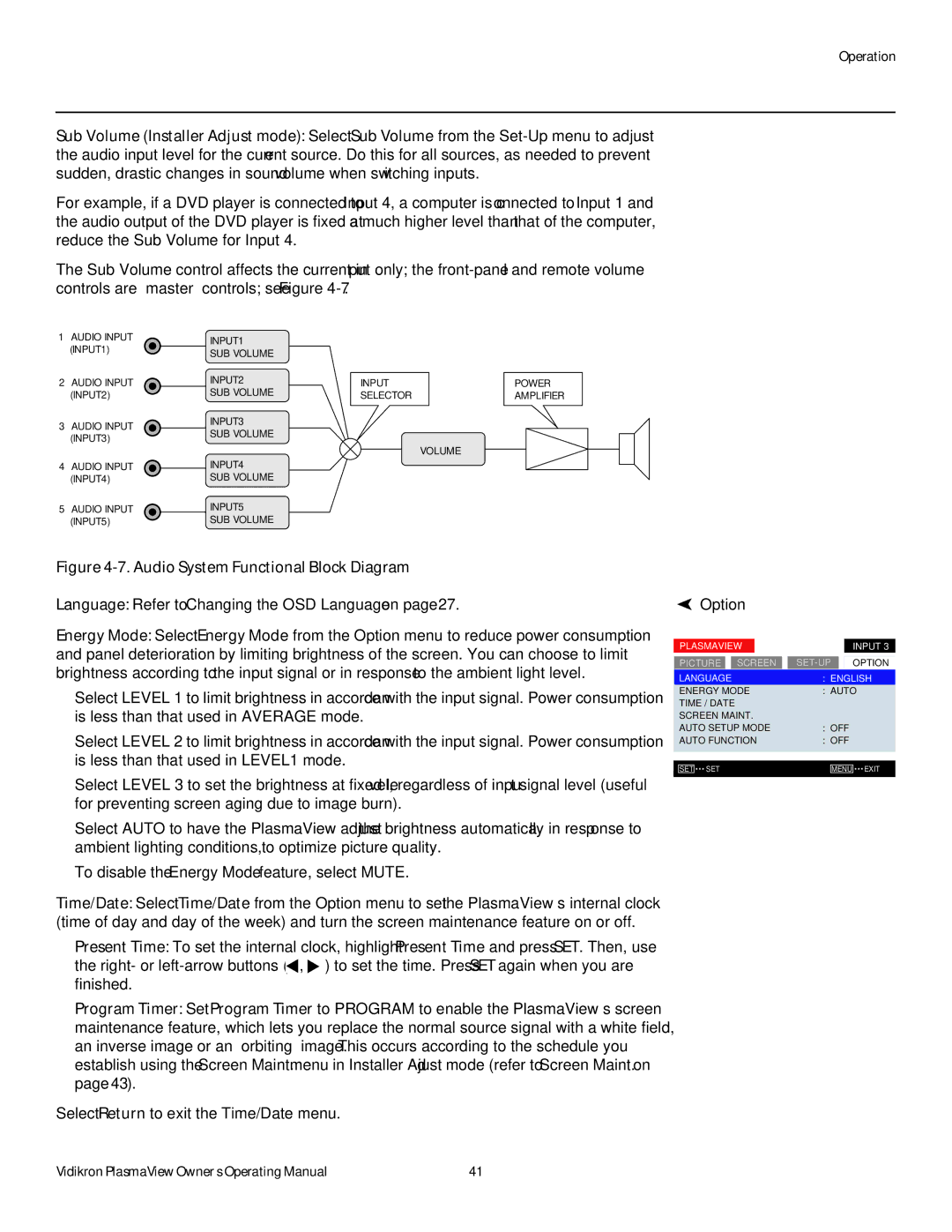 Vidikron VP-4200a, VP-6000a, VP-5000a manual Language Refer to Changing the OSD Language on, Option 