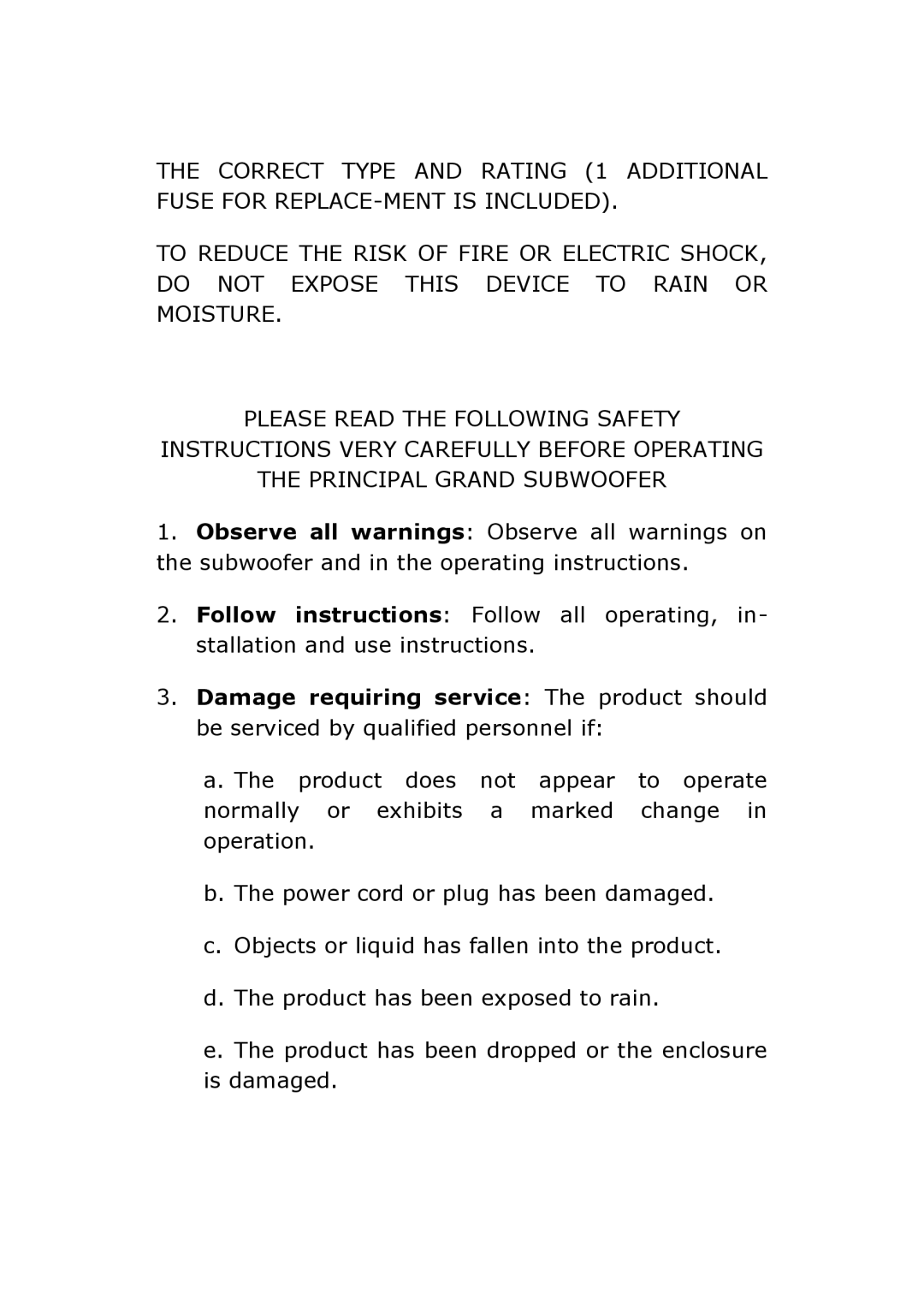 Vienna Acoustics Principal Grand owner manual 