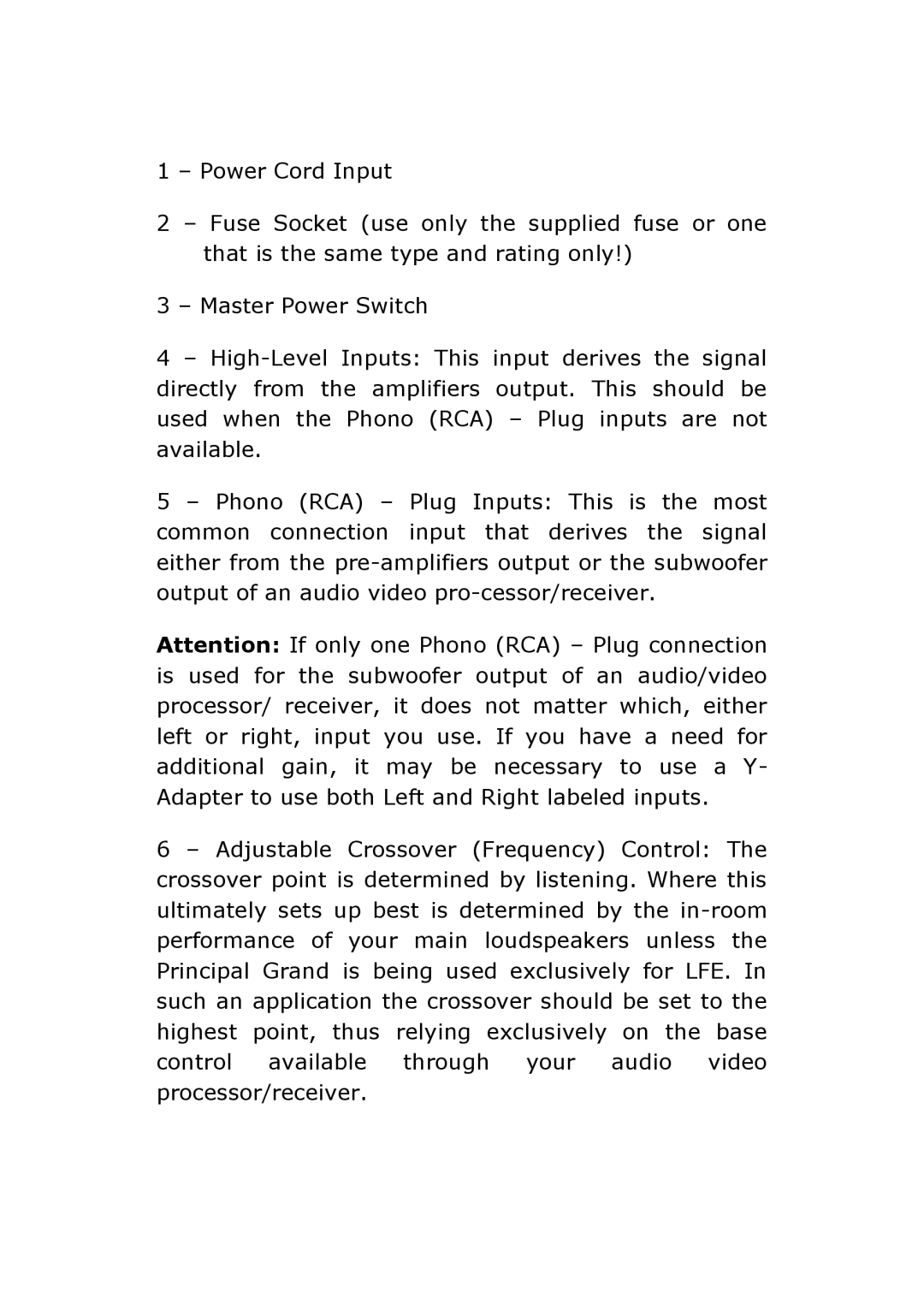 Vienna Acoustics Principal Grand owner manual 