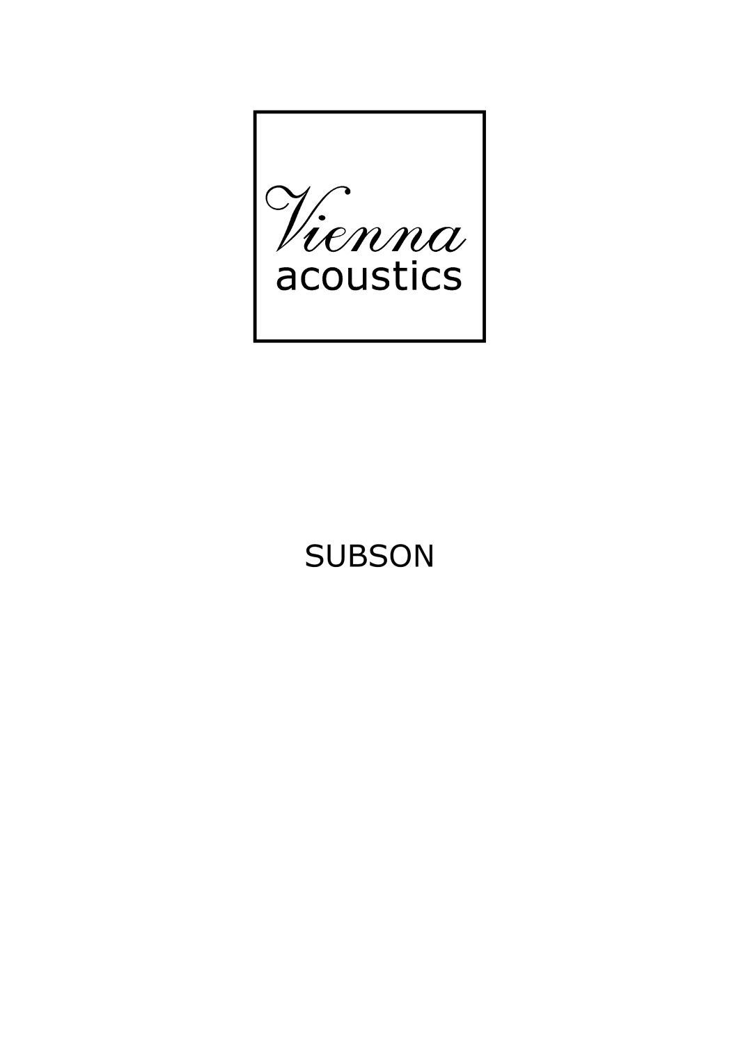 Vienna Acoustics Subson manual 