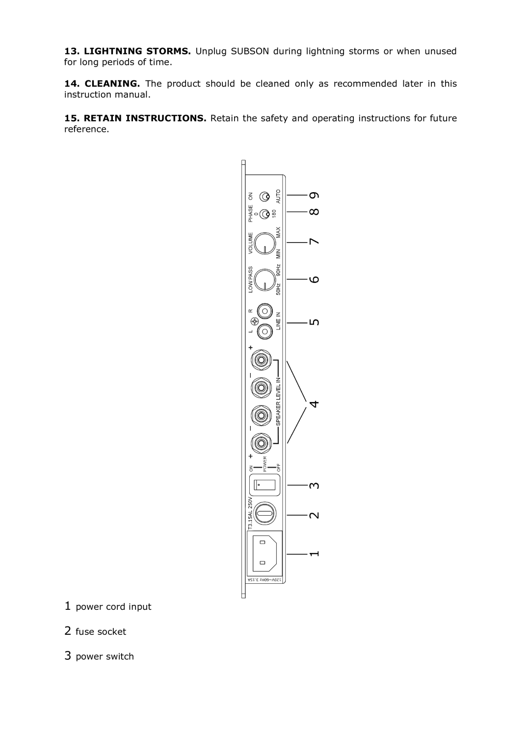 Vienna Acoustics Subson manual 