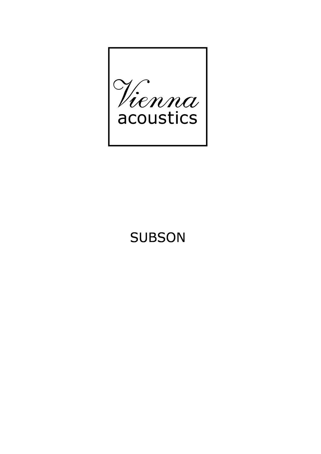 Vienna Acoustics Subson manual 
