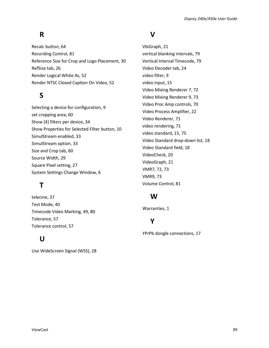 ViewCast 450E, 240E manual Osprey 240e/450e User Guide 