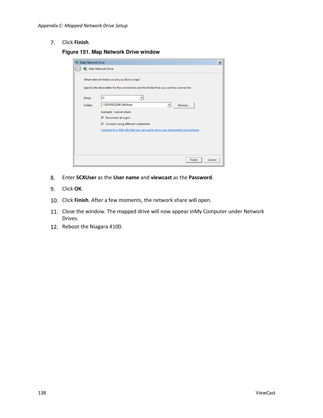 ViewCast 4100 manual Enter SCXUser as the User name and viewcast as the Password 