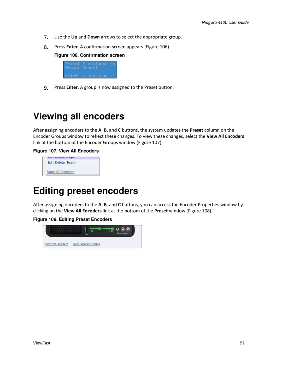 ViewCast 4100 manual Editing preset encoders, View All Encoders 