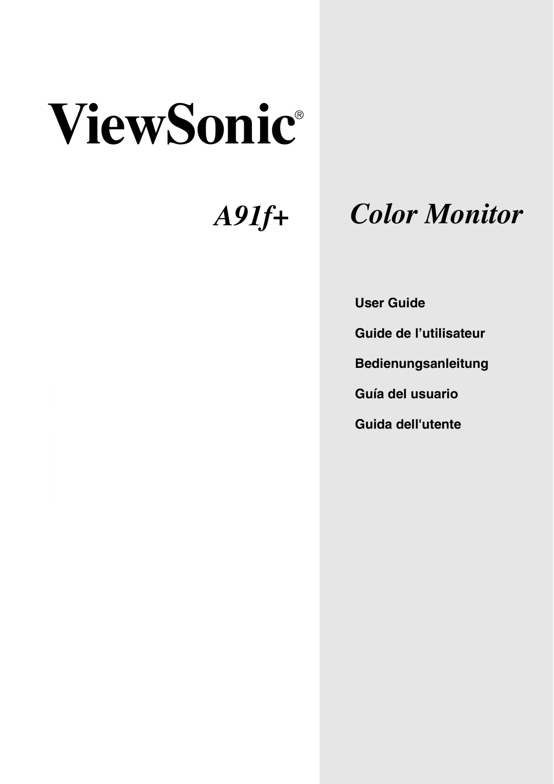 ViewSonic manual A91f+ Color Monitor 