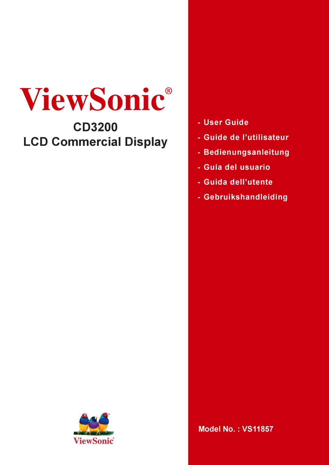 ViewSonic CD3200 manual ViewSonic 