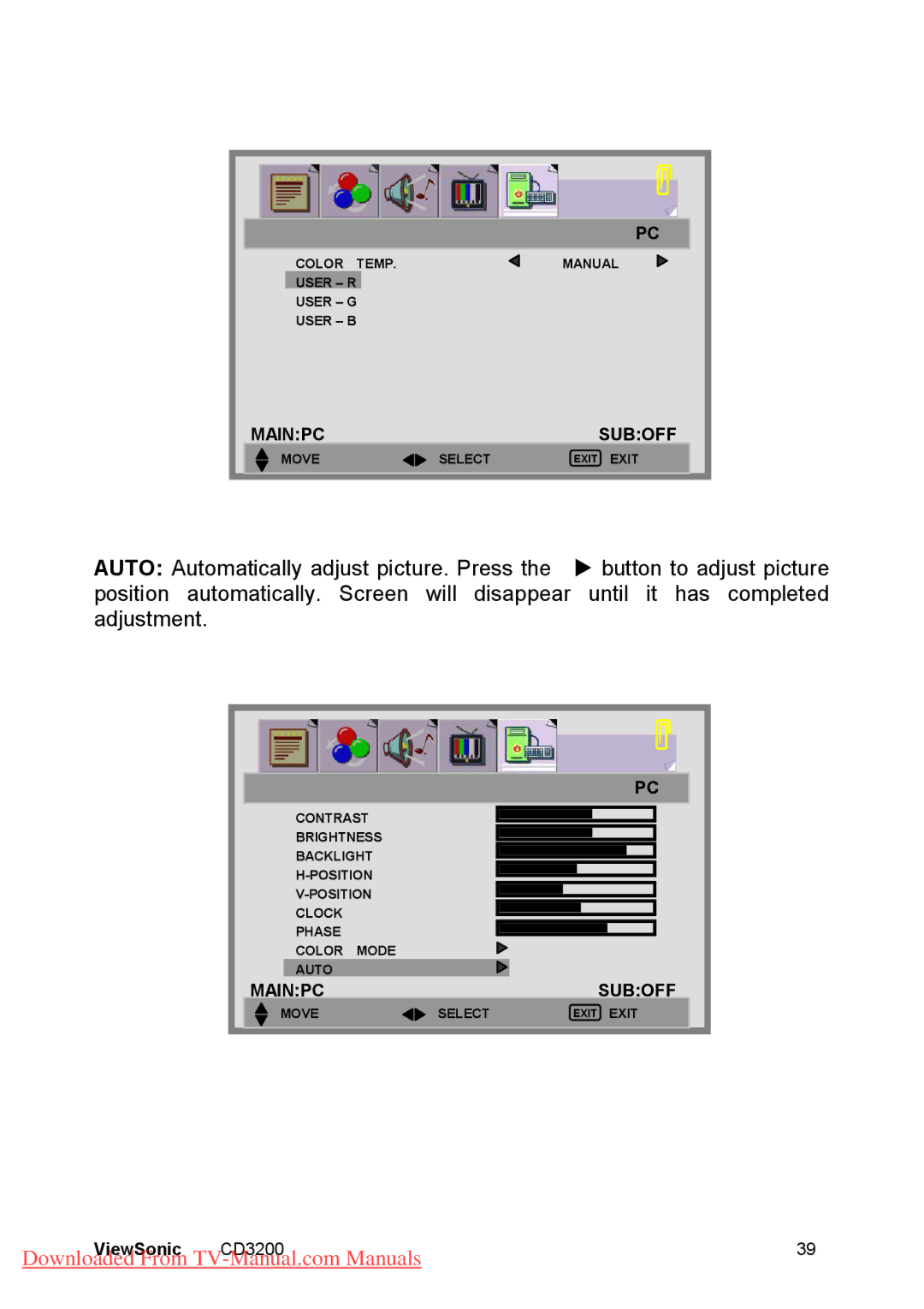 ViewSonic CD3200 manual Mainpc Suboff 