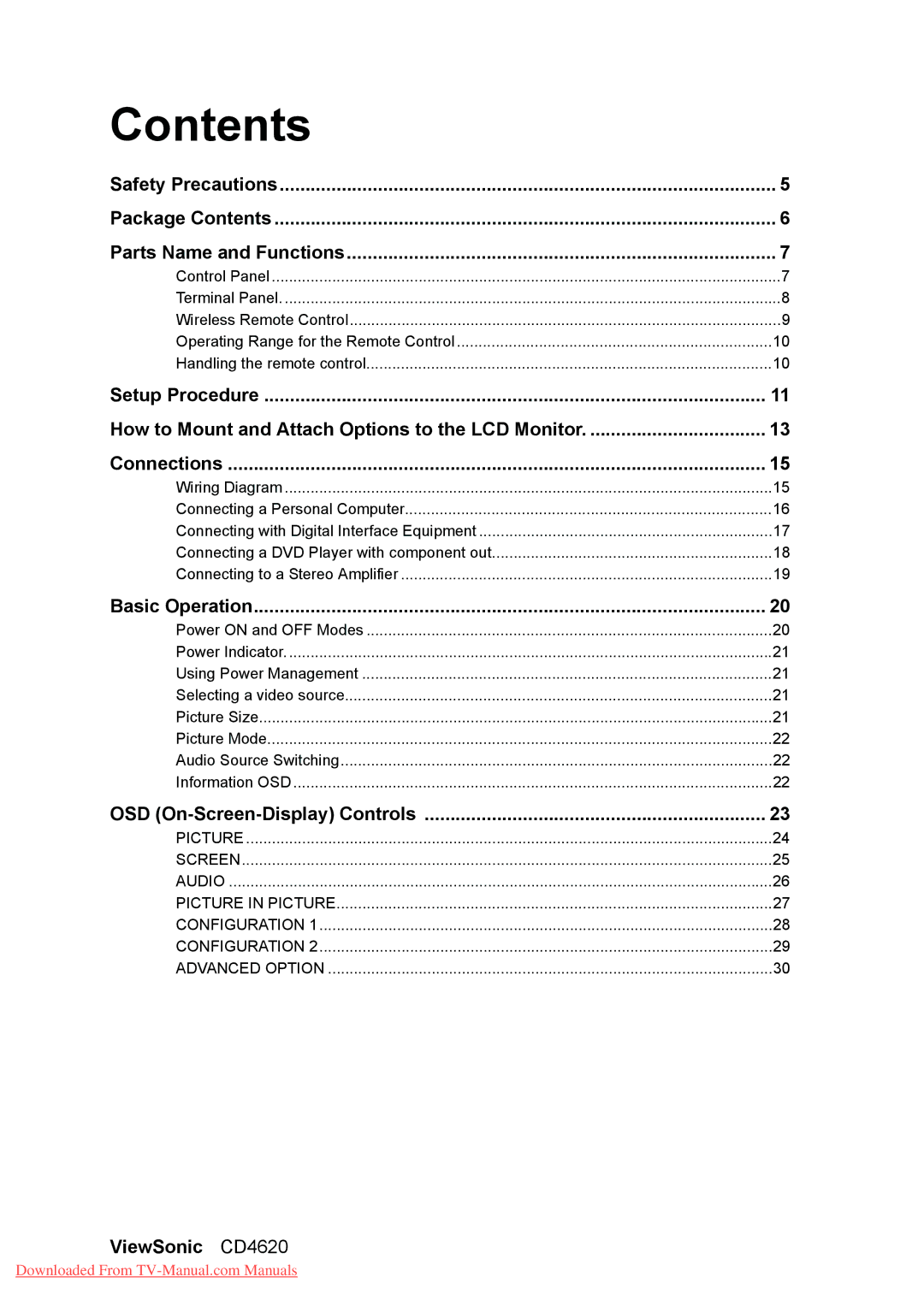 ViewSonic CD4620, VS11915 warranty Contents 