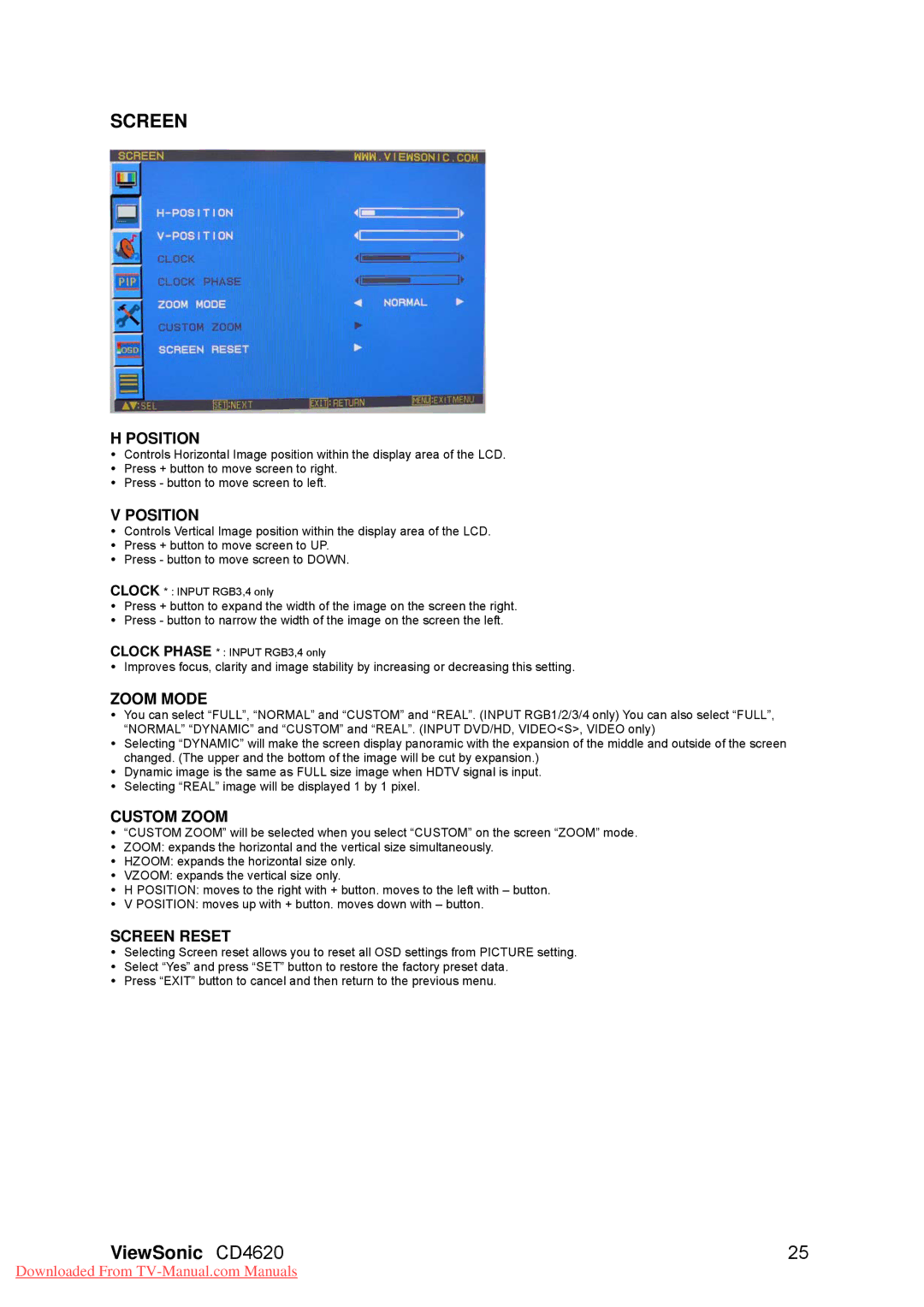 ViewSonic CD4620, VS11915 warranty Screen, Position 