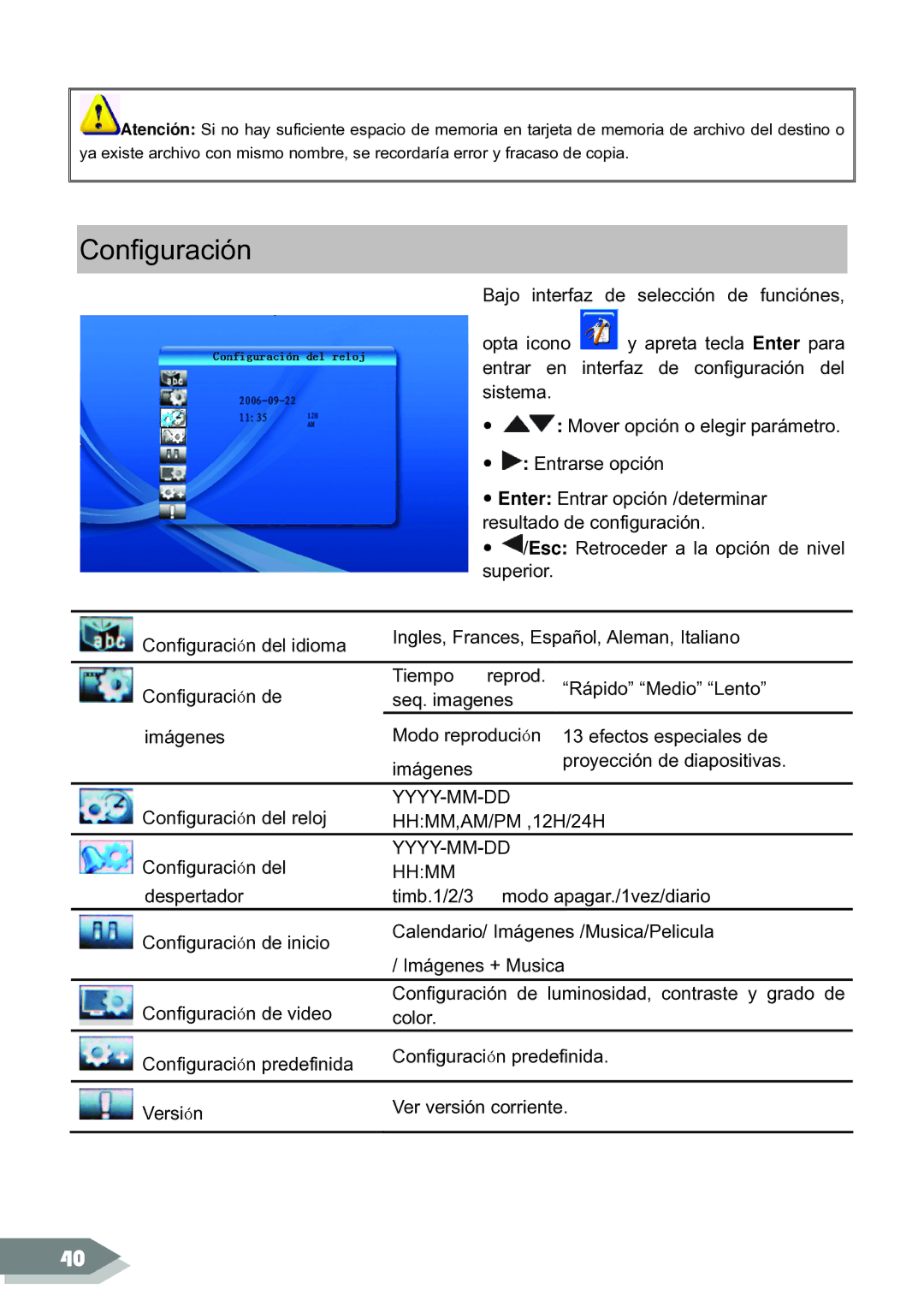 ViewSonic DF88W manual Configuración 