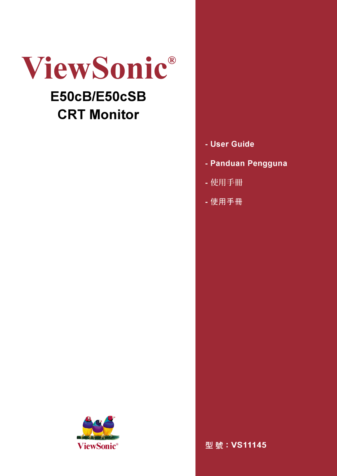 ViewSonic E50cSB manual ViewSonic 