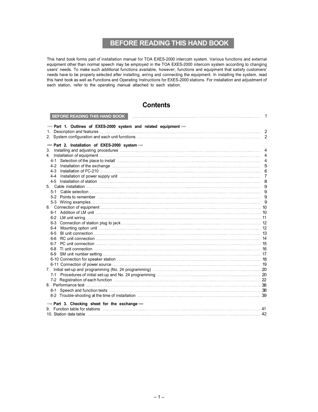 ViewSonic EXES-2000 manual Before Reading this Hand Book, Contents 