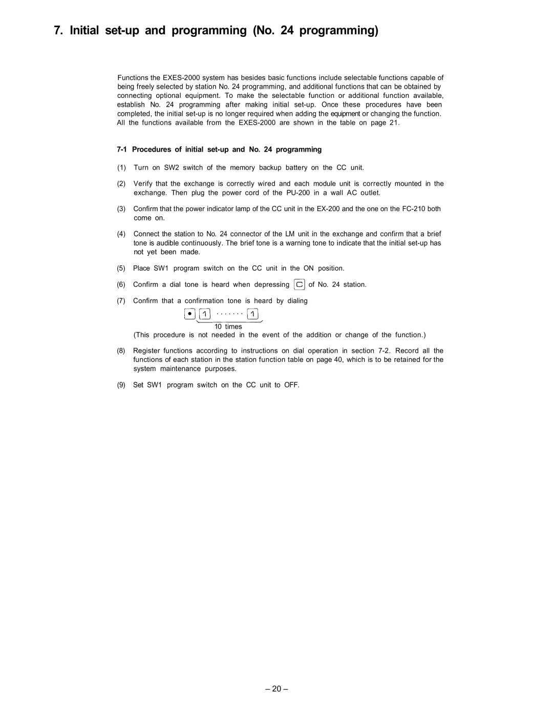 ViewSonic EXES-2000 manual Initial set-up and programming No programming, Procedures of initial set-up and No programming 