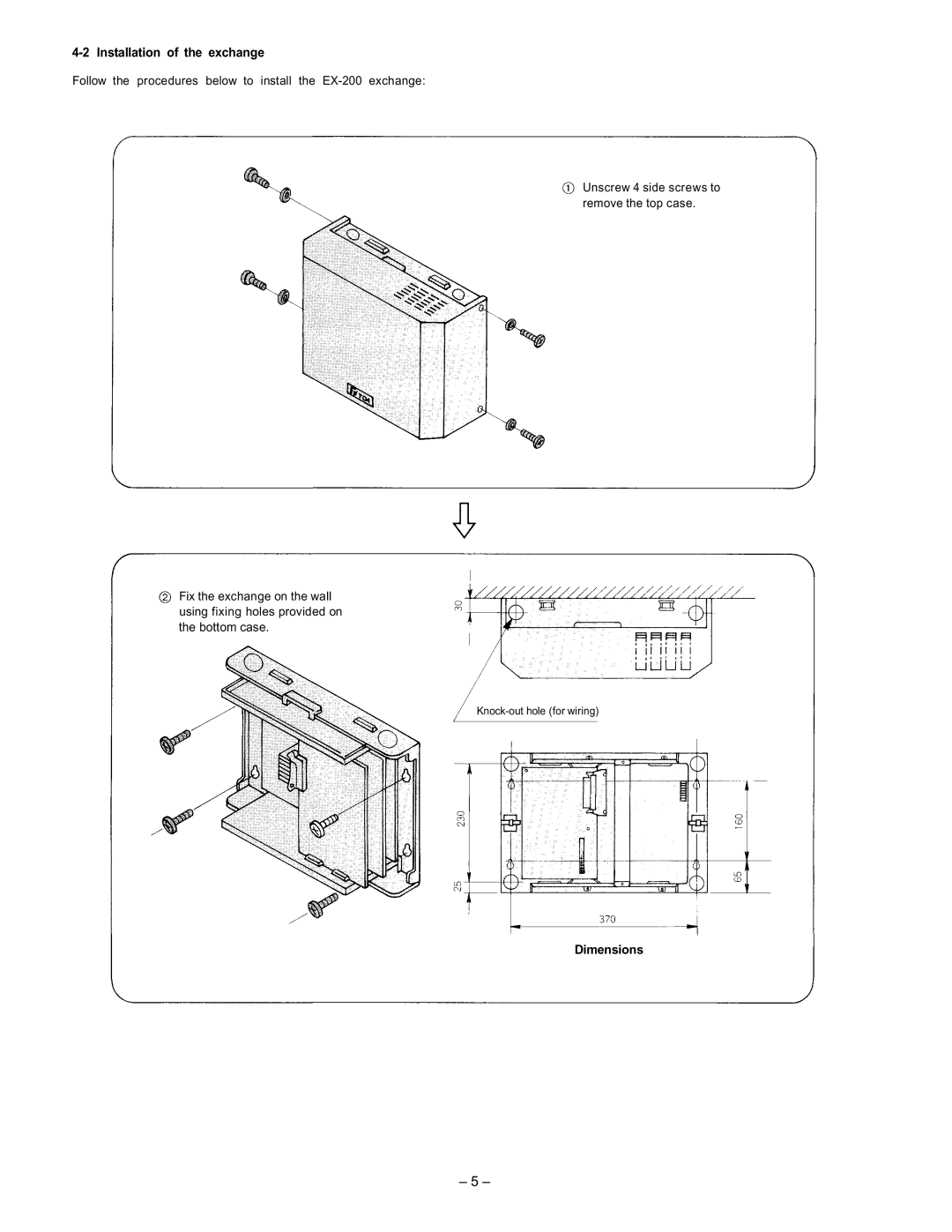 ViewSonic EXES-2000 manual Installation of the exchange, Dimensions 