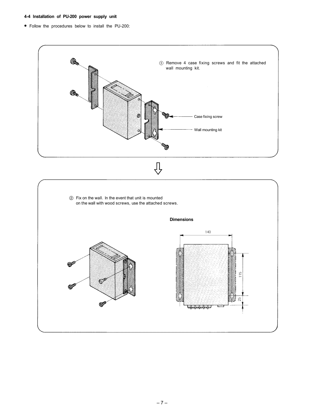 ViewSonic EXES-2000 manual Installation of PU-200 power supply unit 