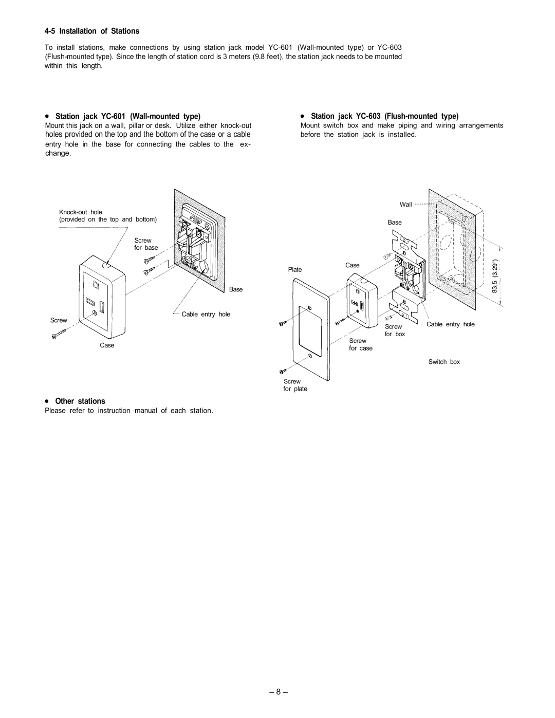 ViewSonic EXES-2000 manual Wall Base Case, For case Switch box, For plate 