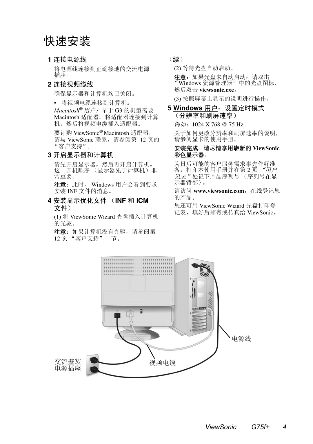 ViewSonic G75F+ manual Inf Icm 