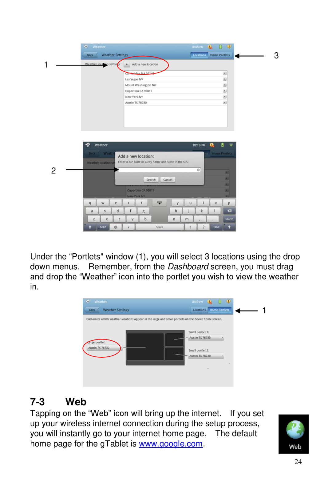 ViewSonic GTUG010411, GTABLET manual Web 