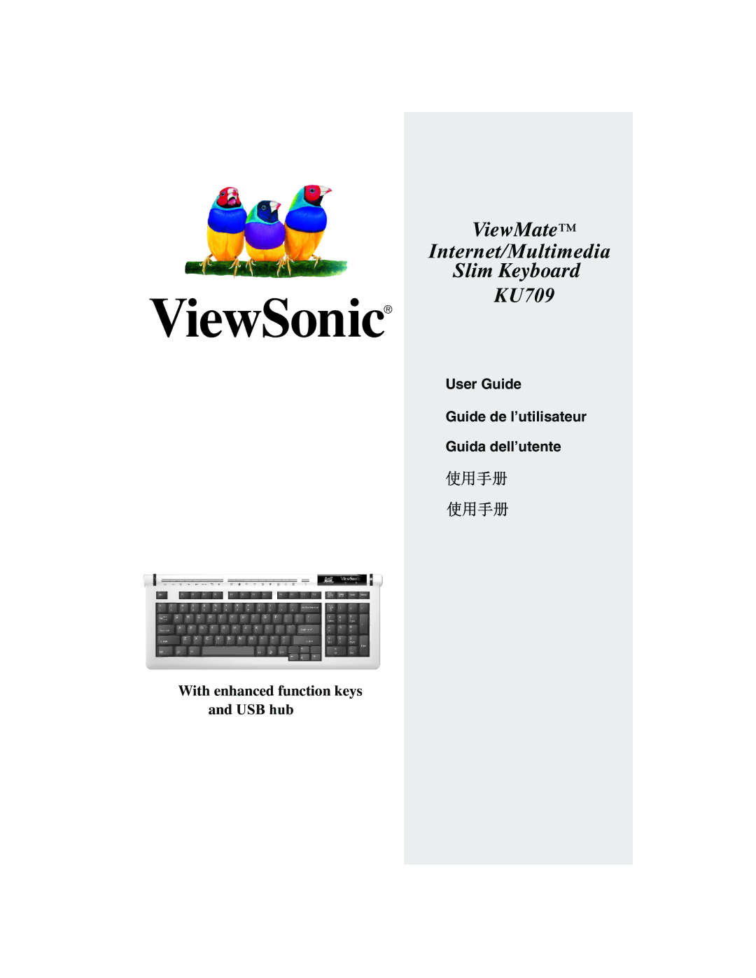 ViewSonic manual ViewMate Internet/Multimedia Slim Keyboard KU709 