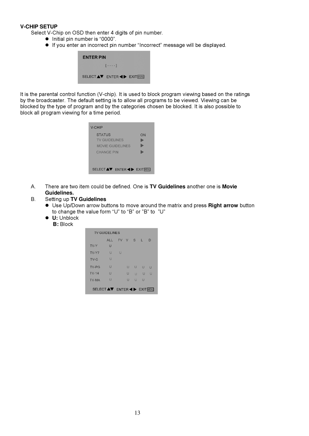 ViewSonic N1750w manual Chip Setup, Guidelines Setting up TV Guidelines 