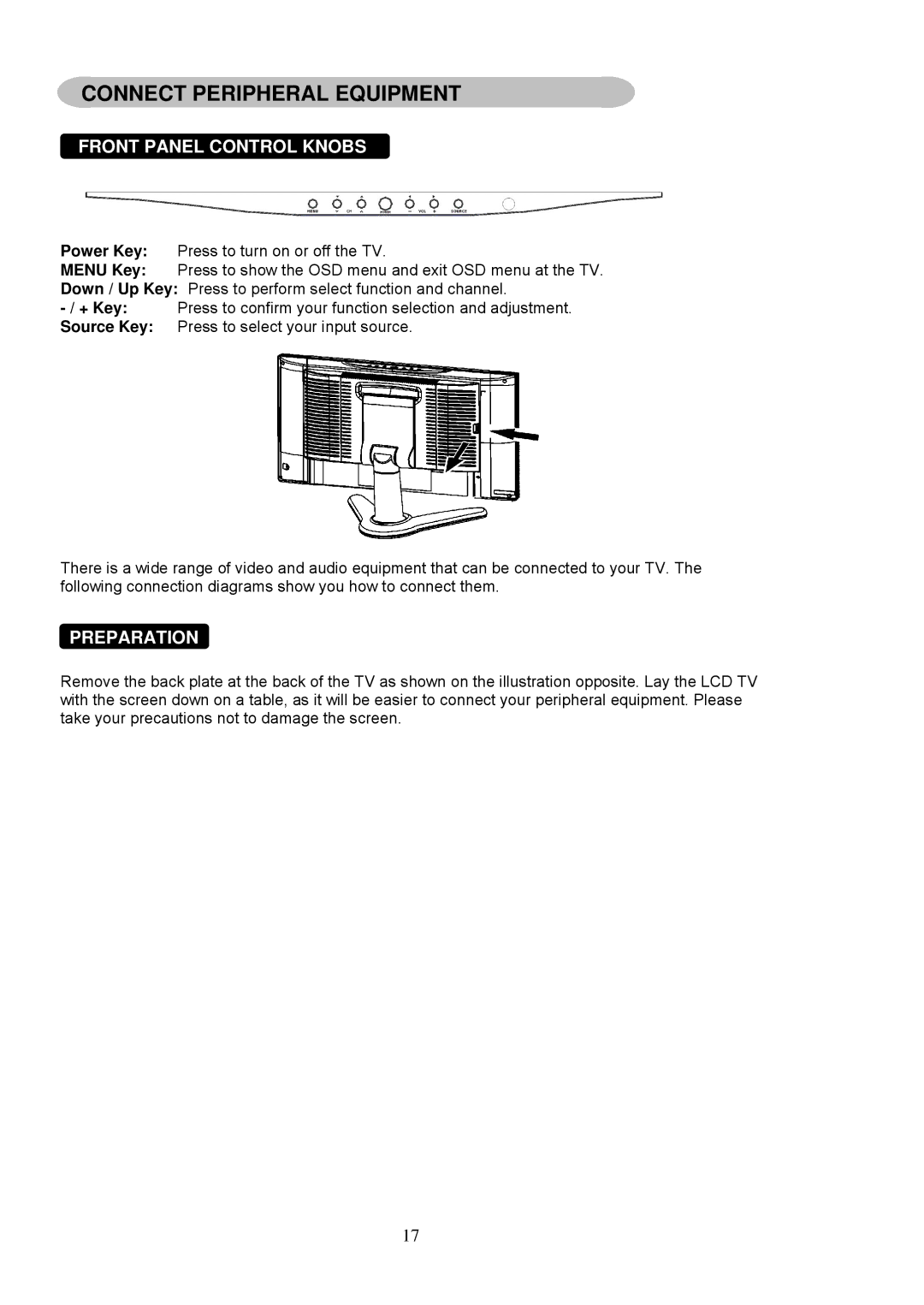 ViewSonic N1750w manual Front Panel Control Knobs, Preparation 