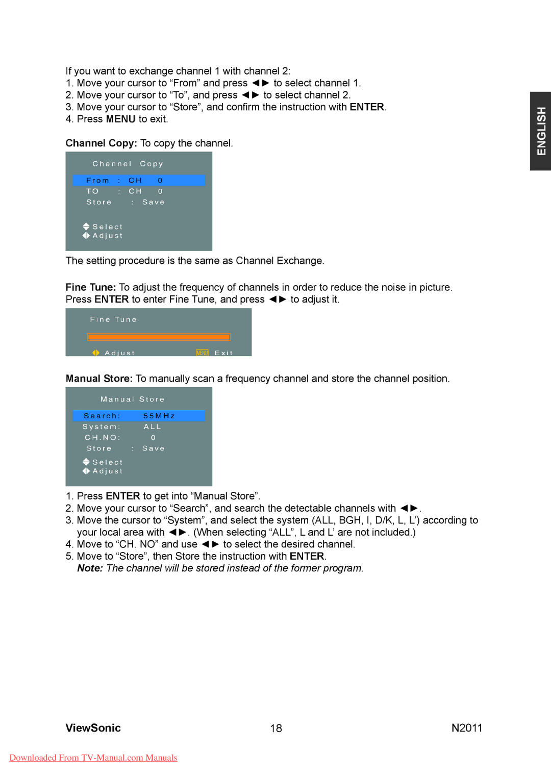 ViewSonic N2011 manual English 