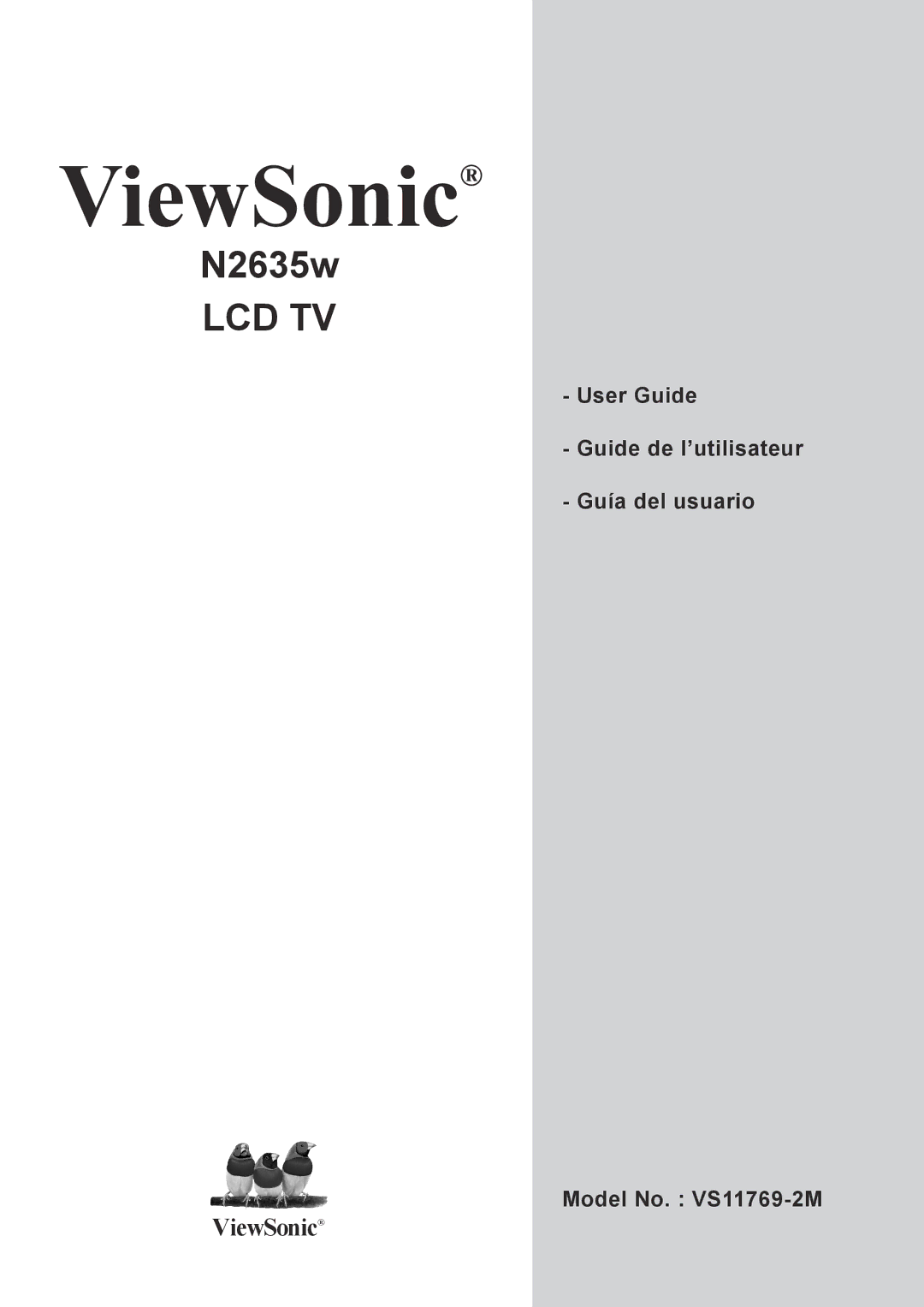 ViewSonic N2635w manual ViewSonic 