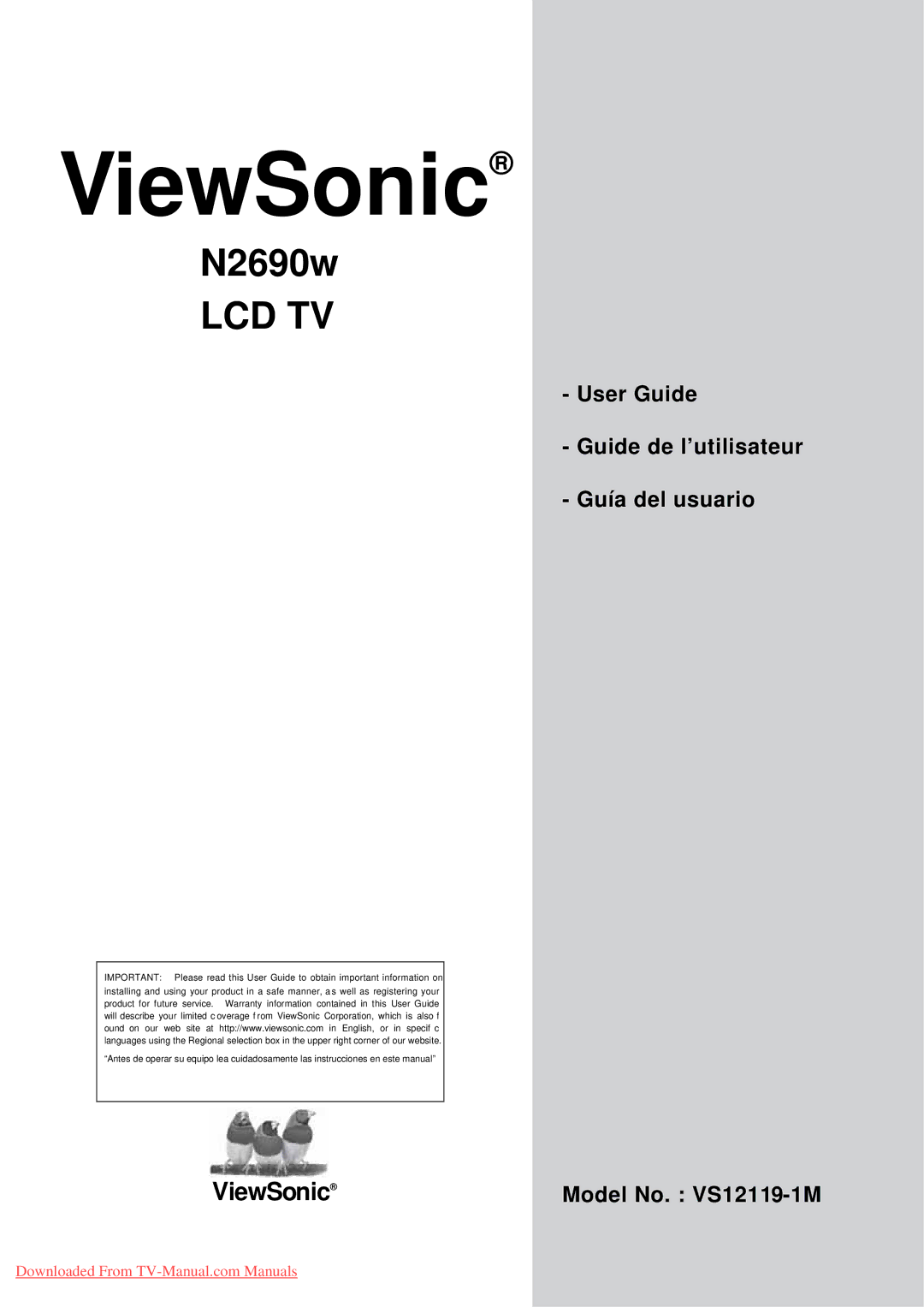 ViewSonic N2690w warranty ViewSonic 