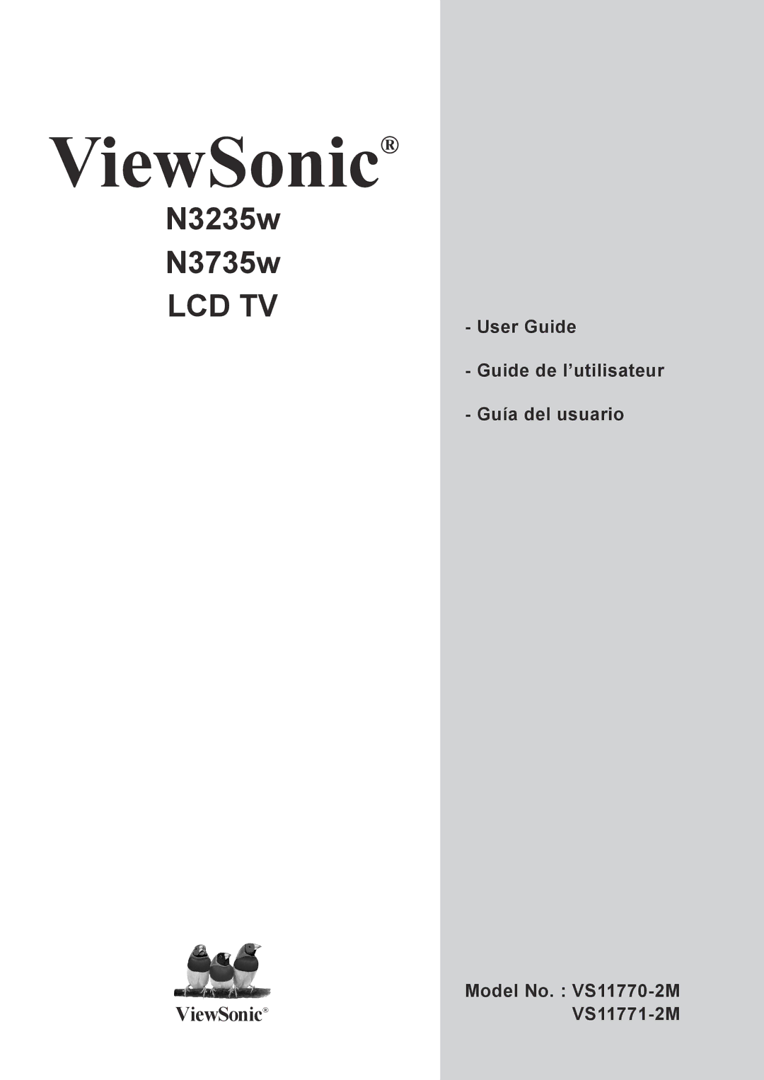 ViewSonic N3235w, N3735w manual ViewSonic 