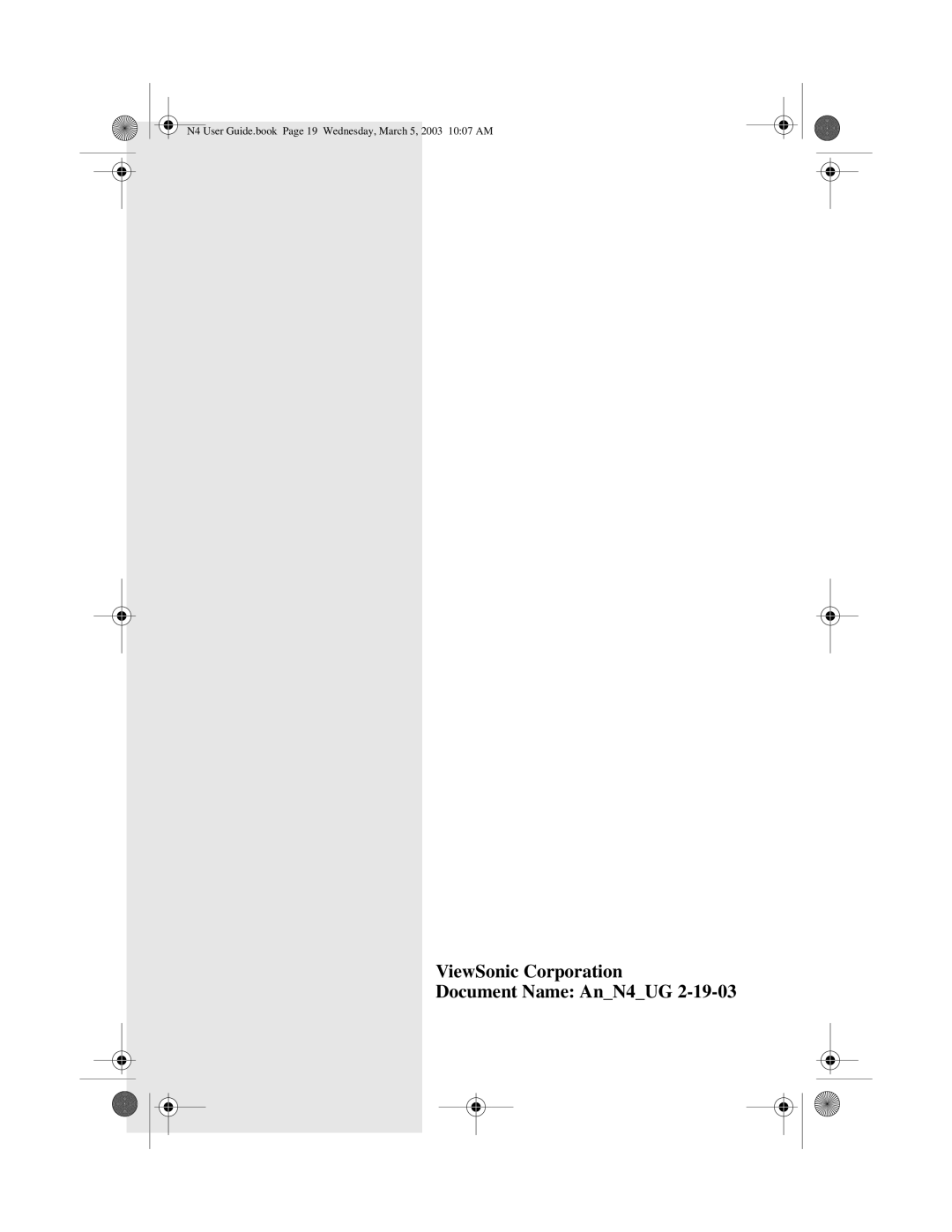 ViewSonic manual ViewSonic Corporation Document Name AnN4UG 