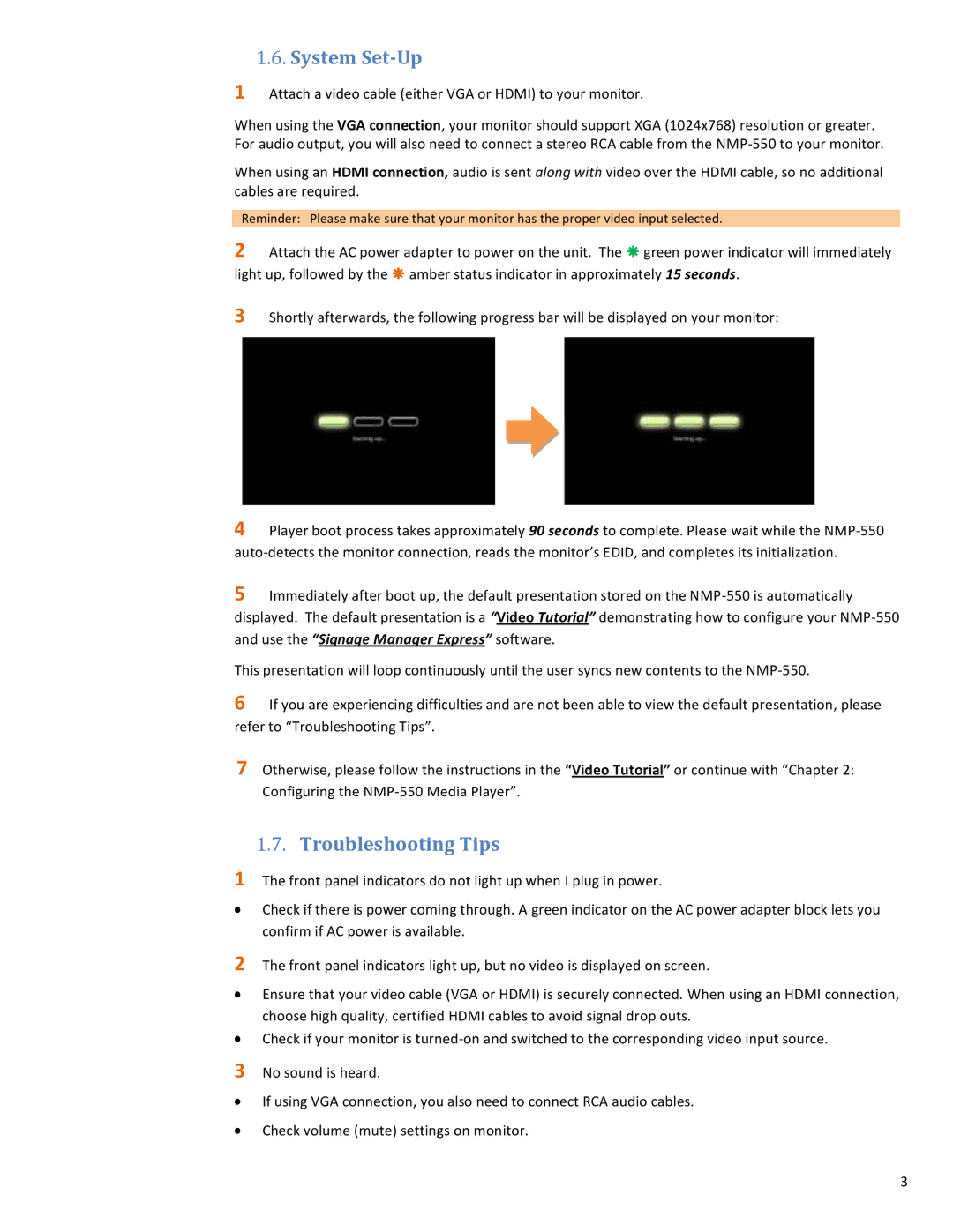 ViewSonic NMP-550 user manual System Set-Up, Troubleshooting Tips 