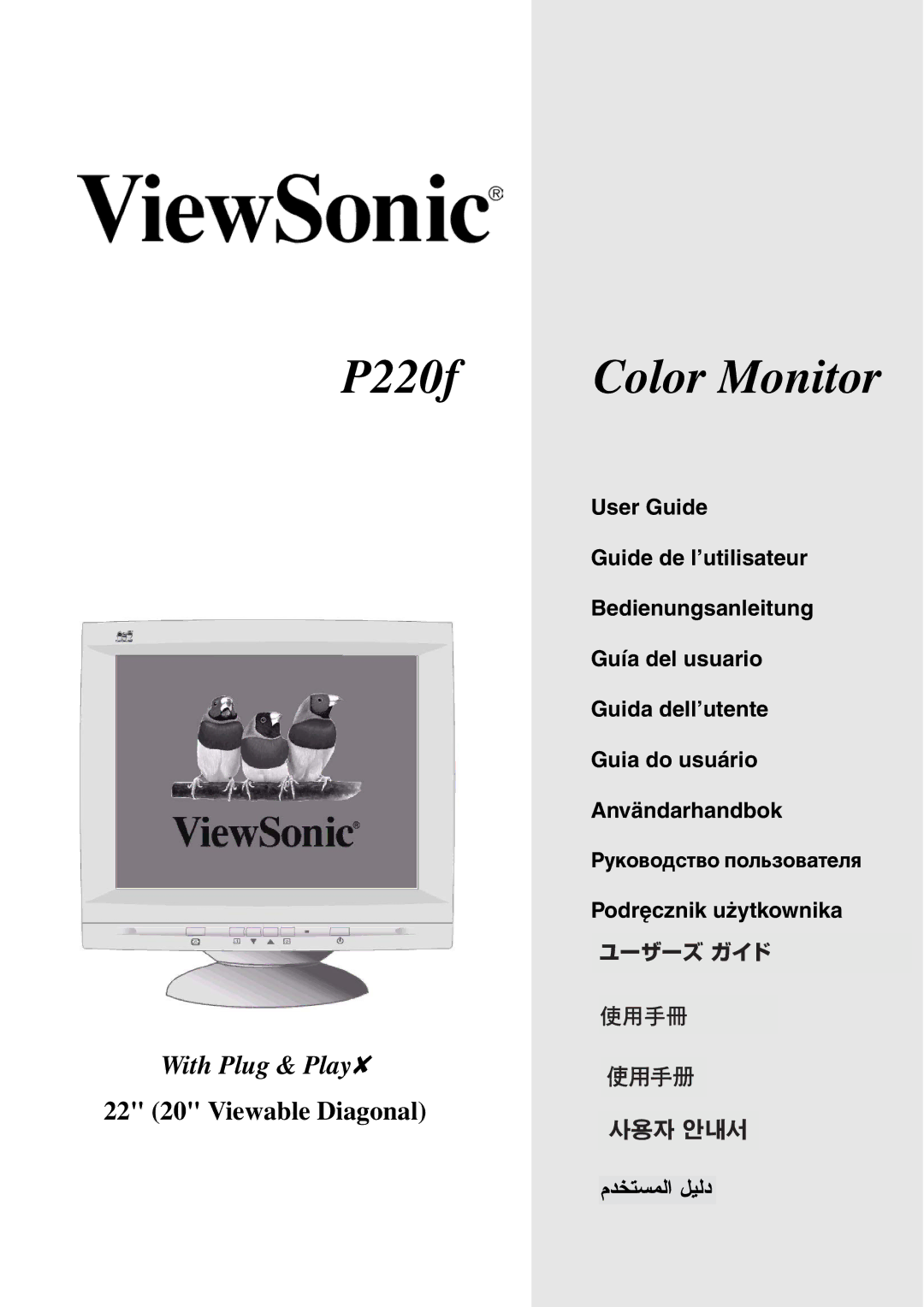 ViewSonic manual P220f Color Monitor 