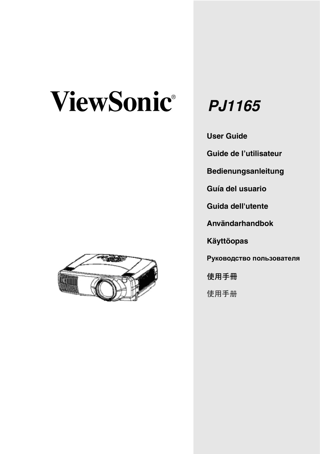 ViewSonic PJ1165 manual 