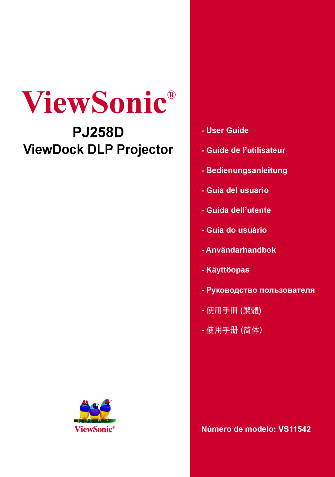 ViewSonic PJ258D manual ViewSonic, ViewDock DLP Projector 