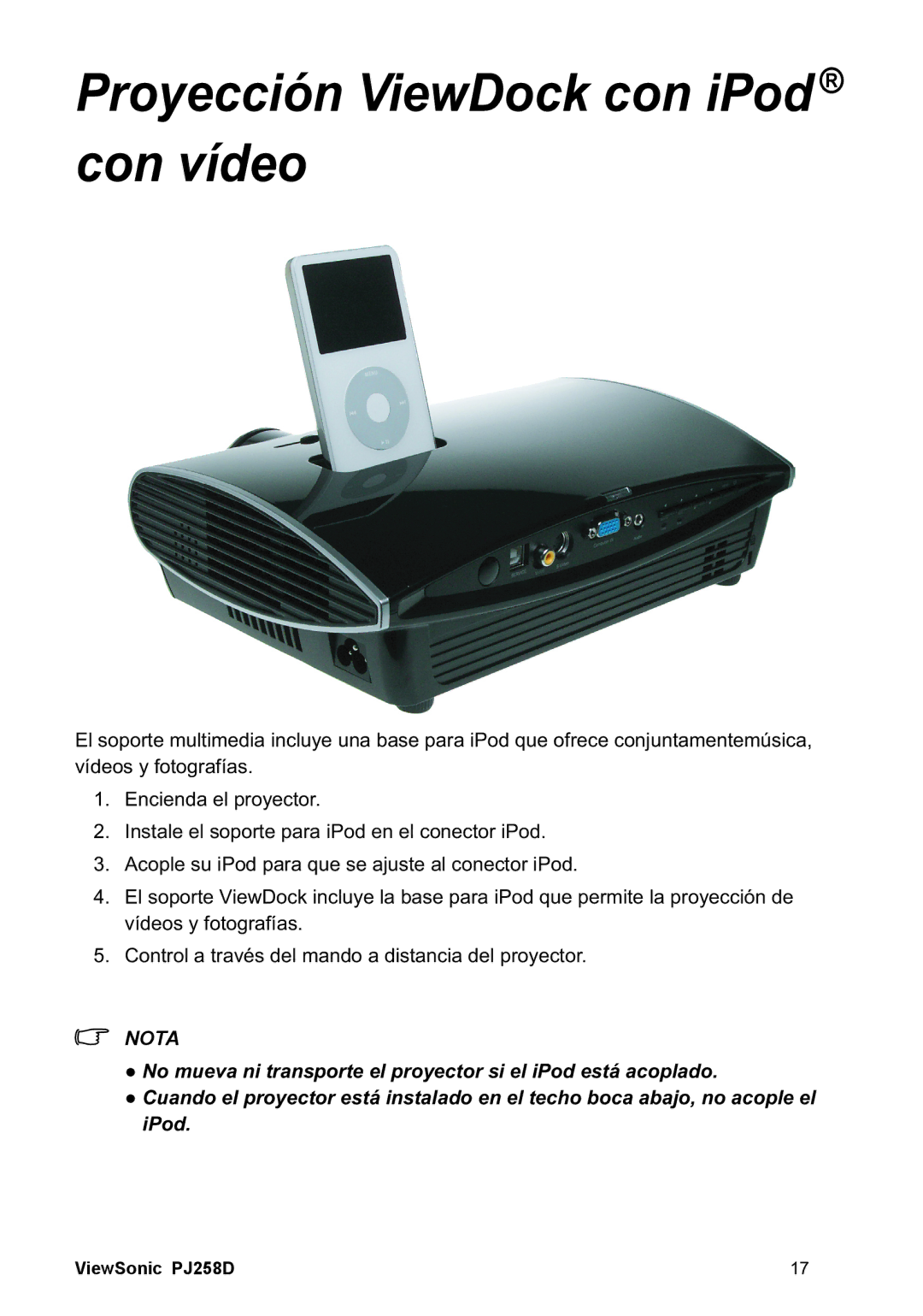 ViewSonic PJ258D manual YtGHRV\IRWRJUDItDV,  &RQWURODWUDYpVGHOPDQGRDGLVWDQFLDGHOSUR\HFWRU 