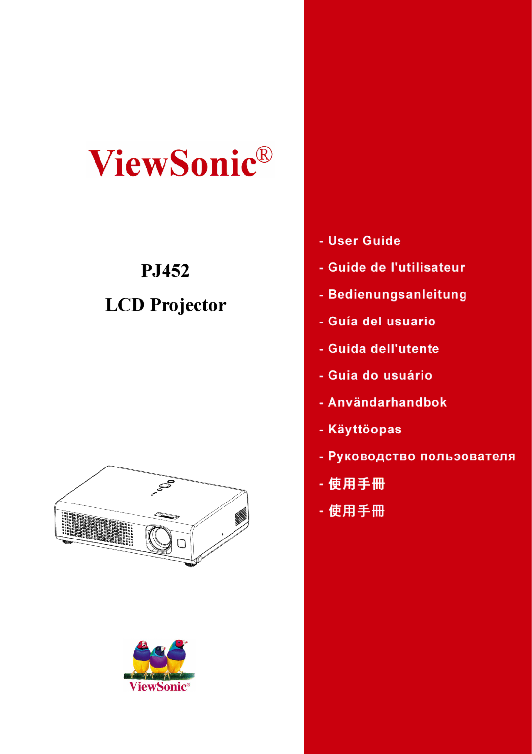 ViewSonic manual PJ452 LCD Projector 