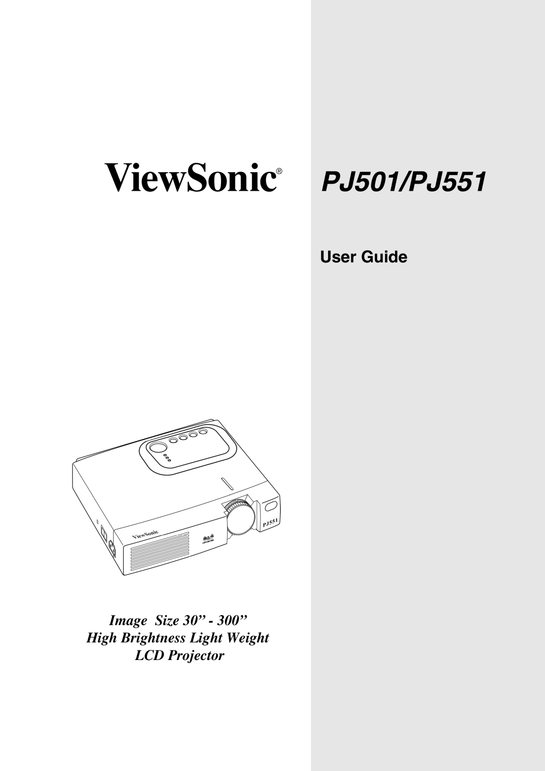 ViewSonic PJ551, PJ501 manual User Guide 