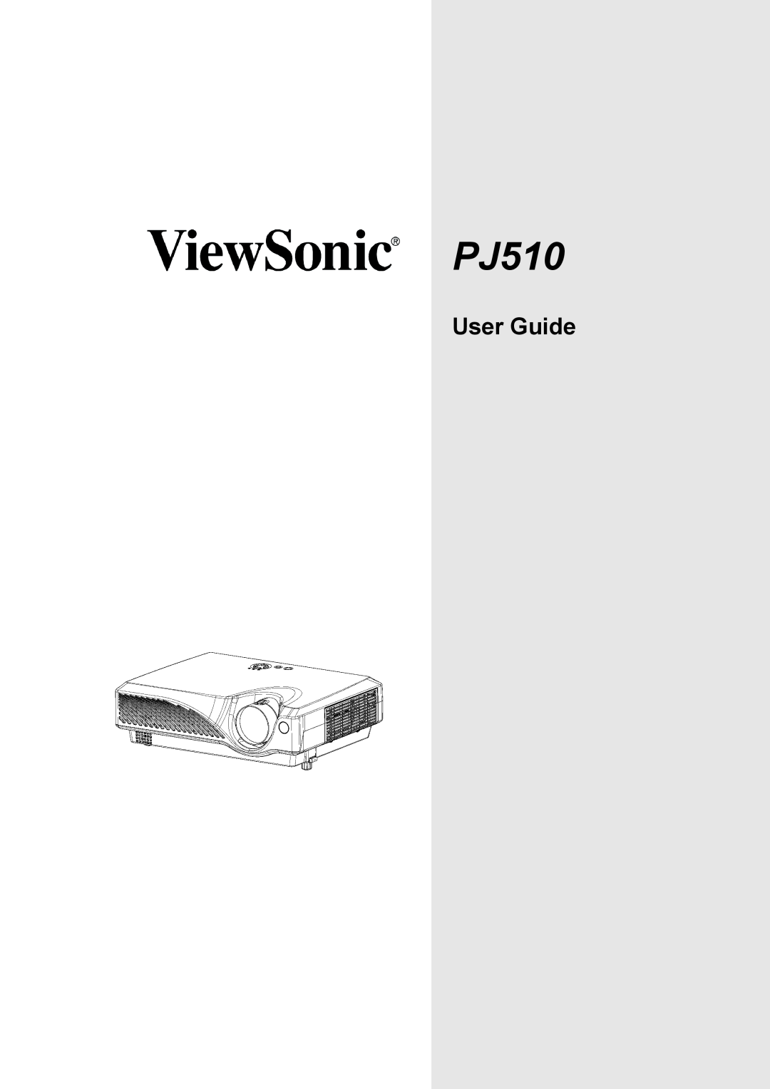 ViewSonic PJ510 manual User Guide 