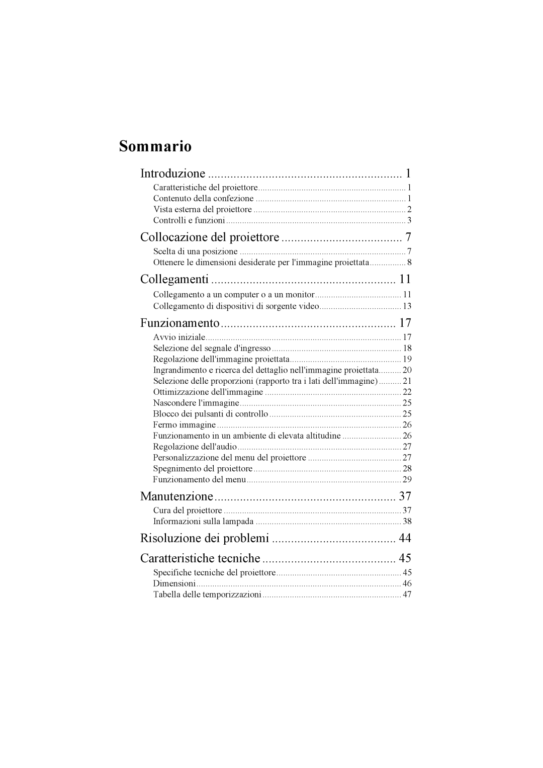 ViewSonic PJ513DB manual Sommario 