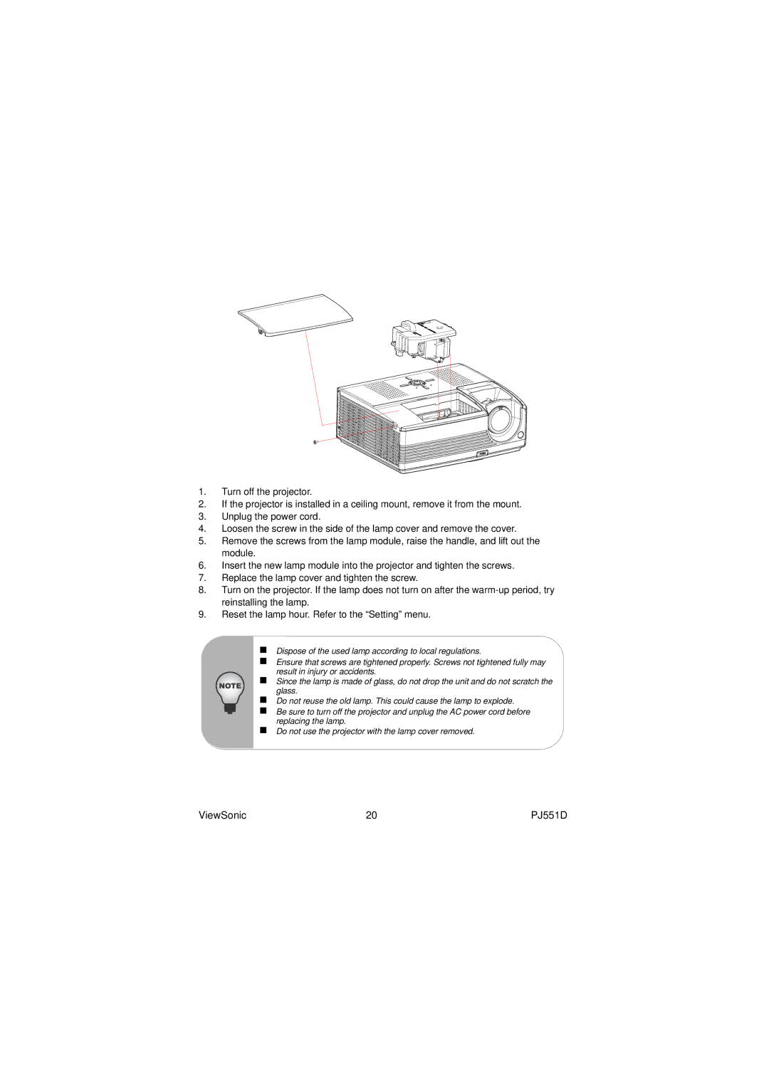 ViewSonic warranty ViewSonic PJ551D 