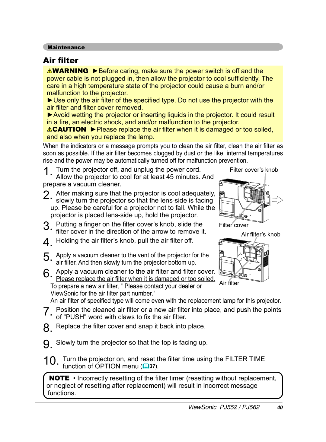 ViewSonic PJ552 manual $LuÀowhu, SuhsduhDYdfxxpFohdqhu 