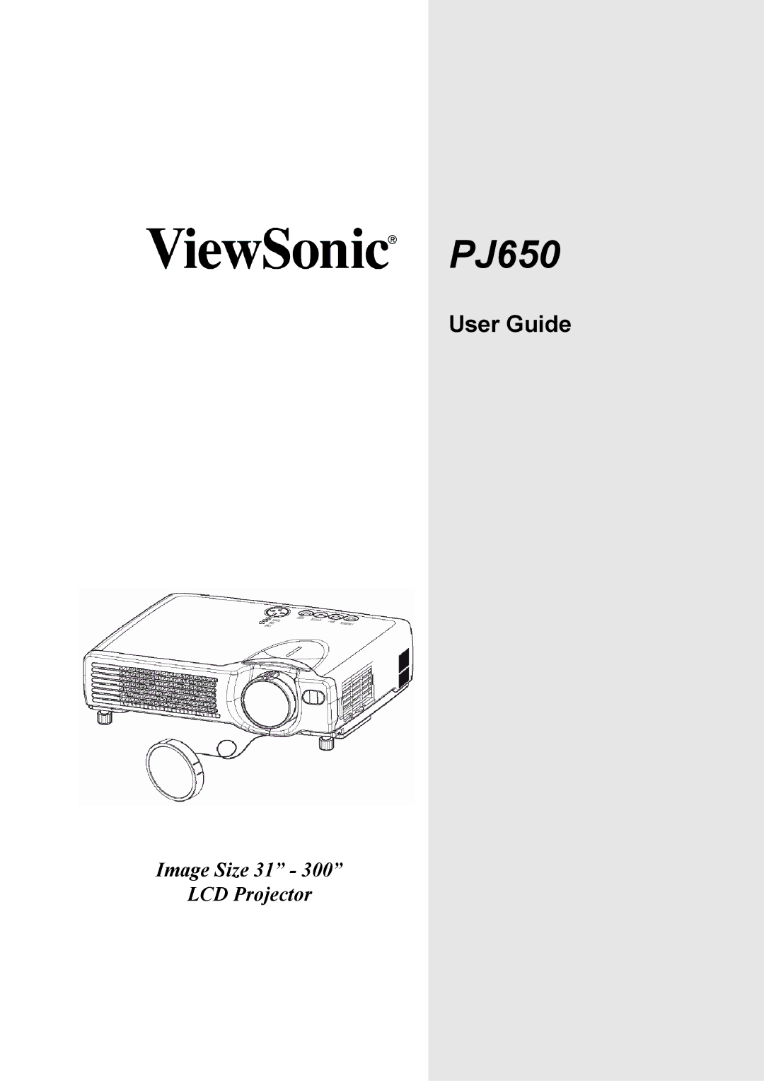 ViewSonic PJ650 manual User Guide 