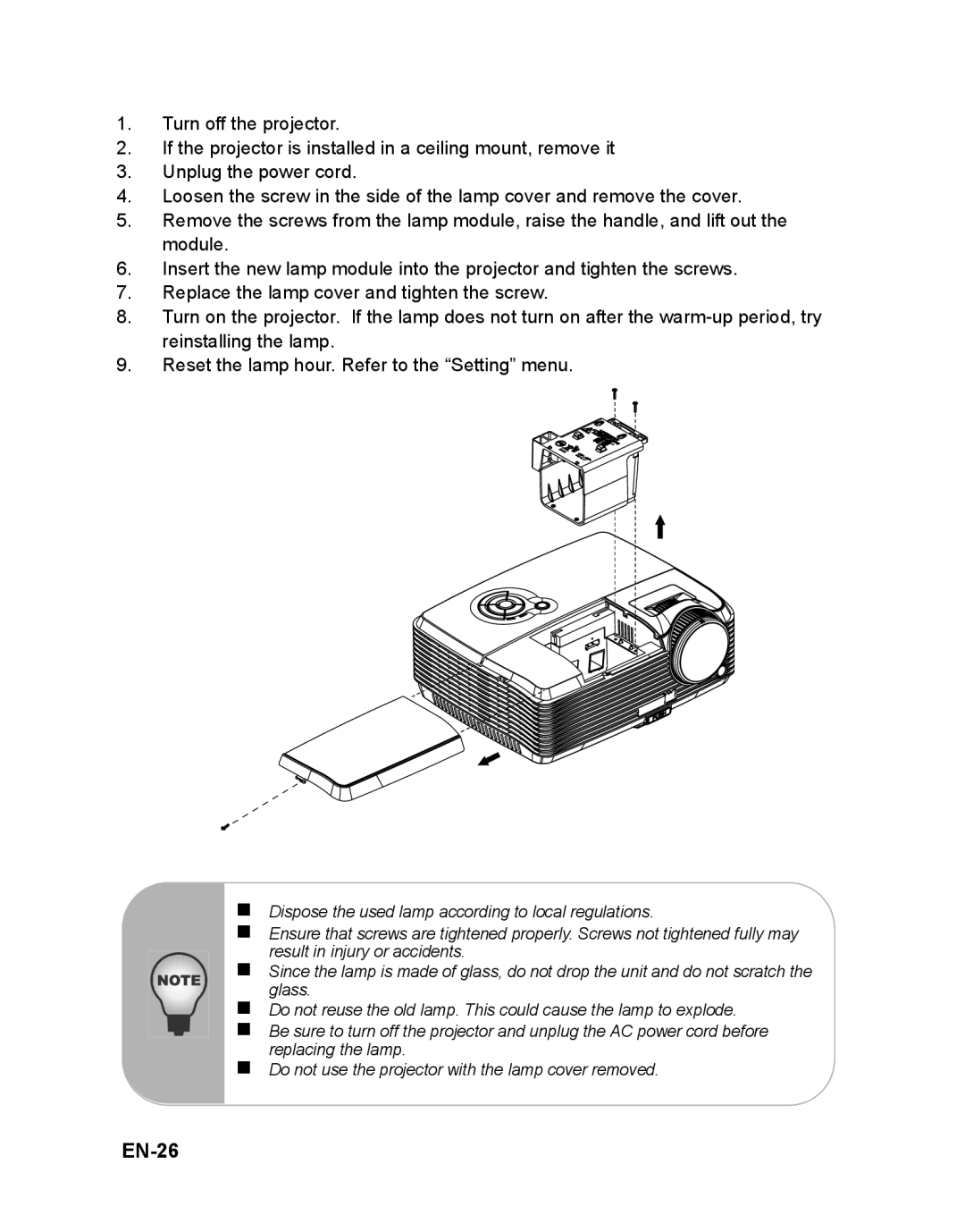 ViewSonic PJD5112 warranty EN-26 