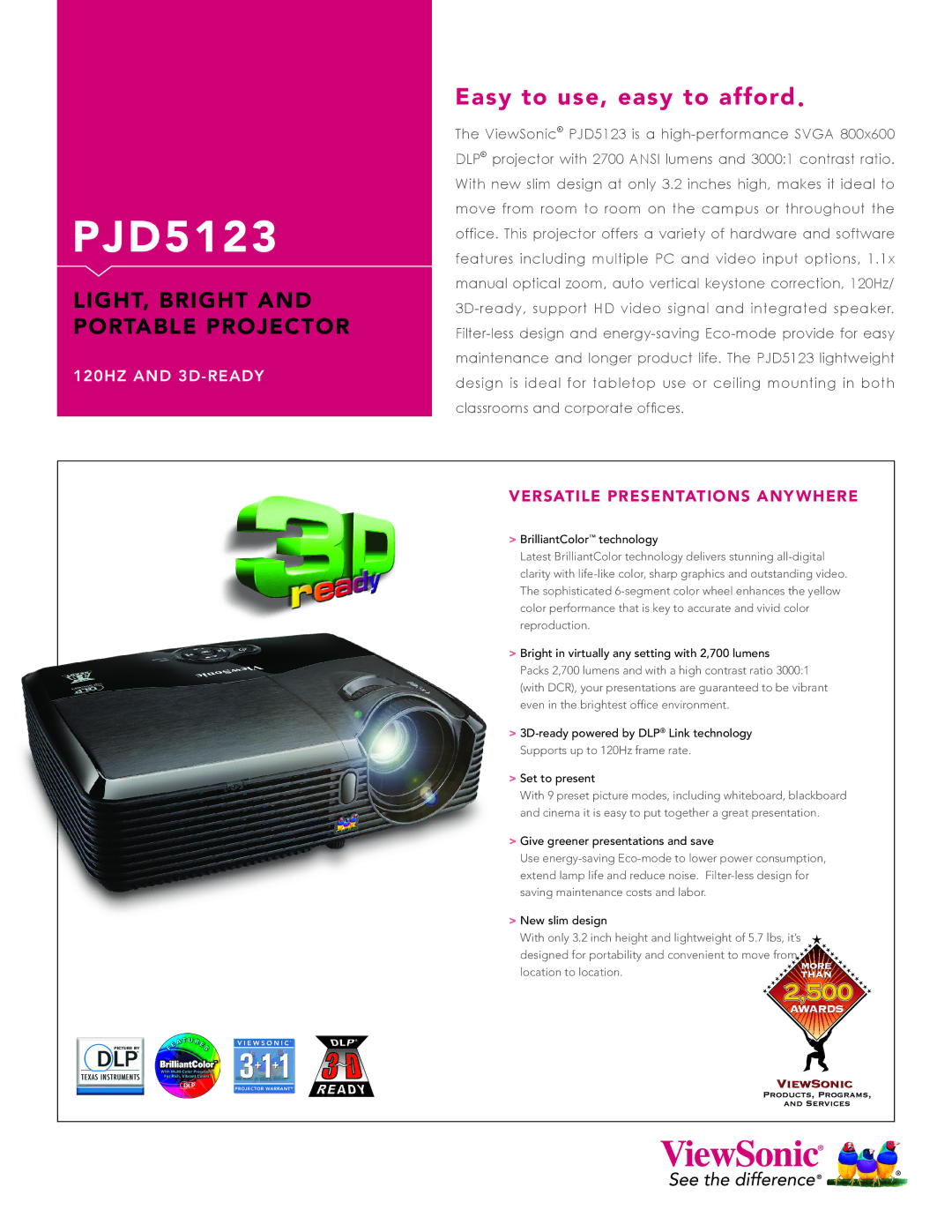 ViewSonic PJD5123 manual 