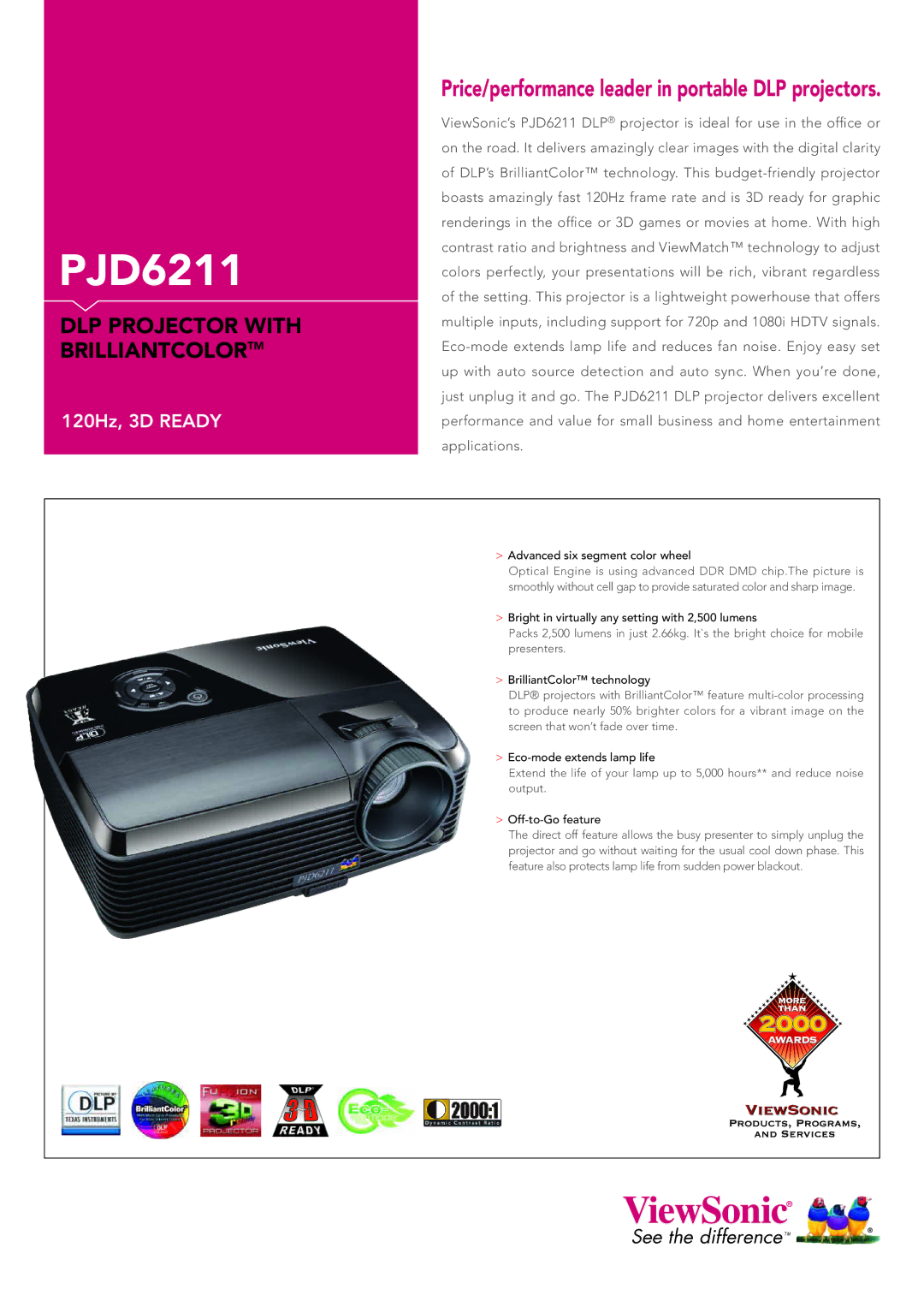 ViewSonic PJD6211 manual 