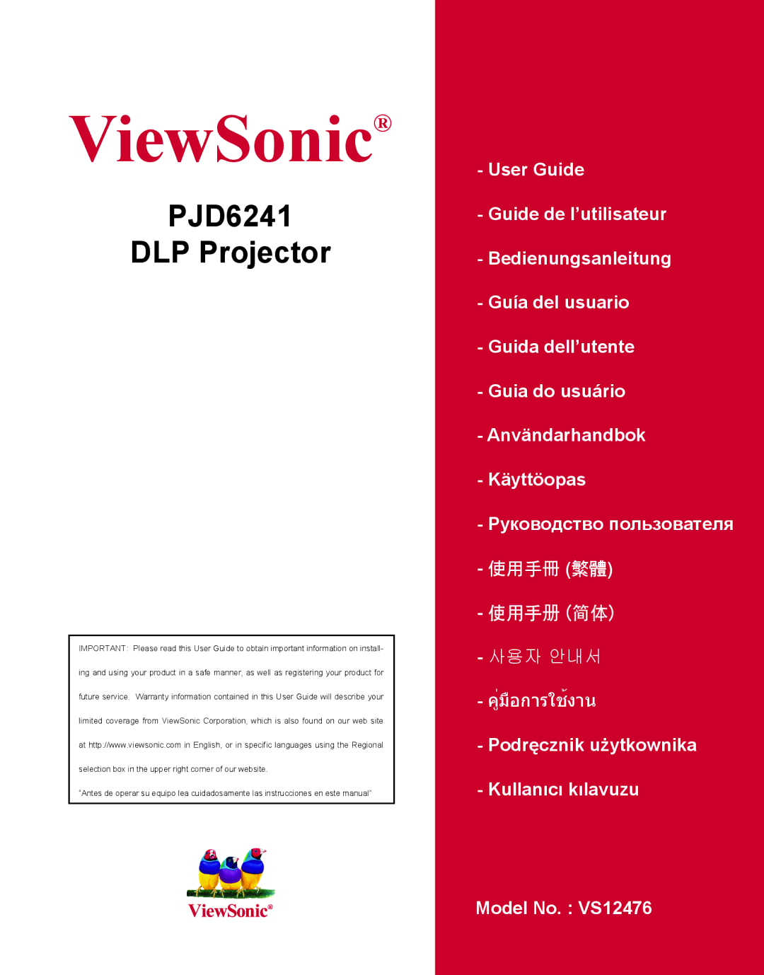 ViewSonic PJD6241 warranty ViewSonic 