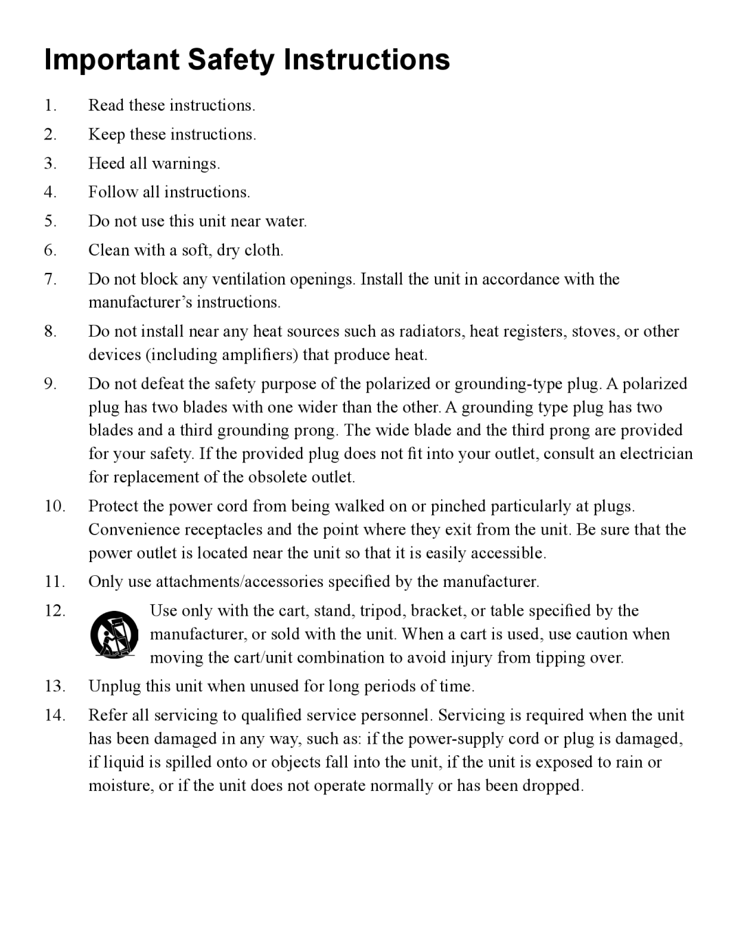 ViewSonic PJD6241 warranty Important Safety Instructions 